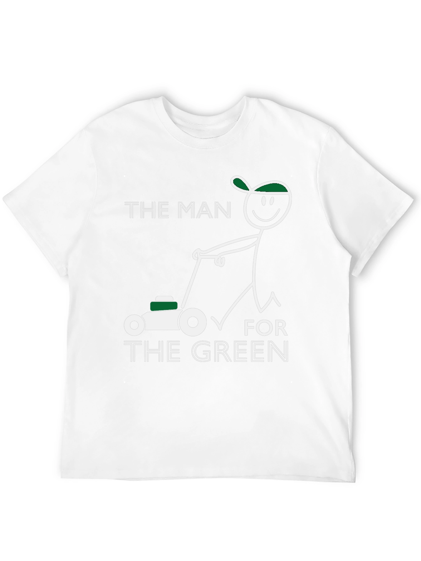 Black The Man for the Green T-Shirt Funny Lawn Mower Tee view 12