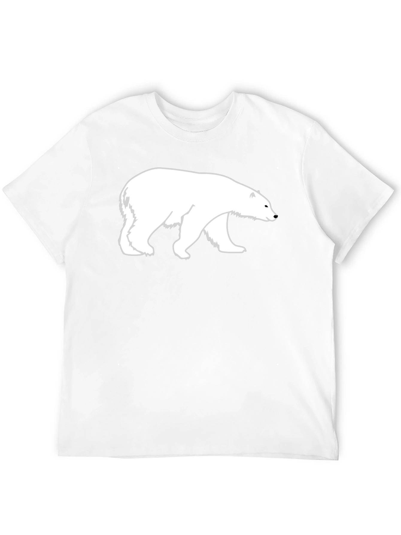 Black Polar Bear Graphic Print Black T-Shirt view 12