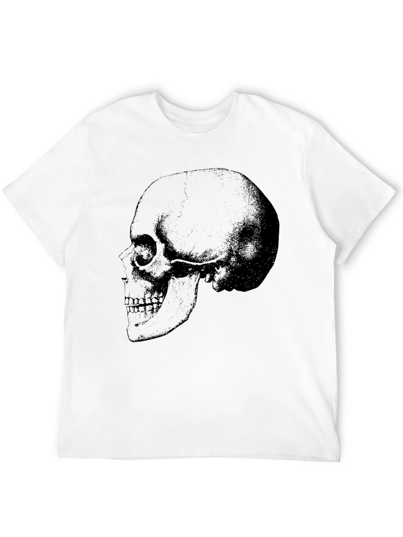 Black Skull Graphic Tee - Men's Black Cotton T-Shirt view 12