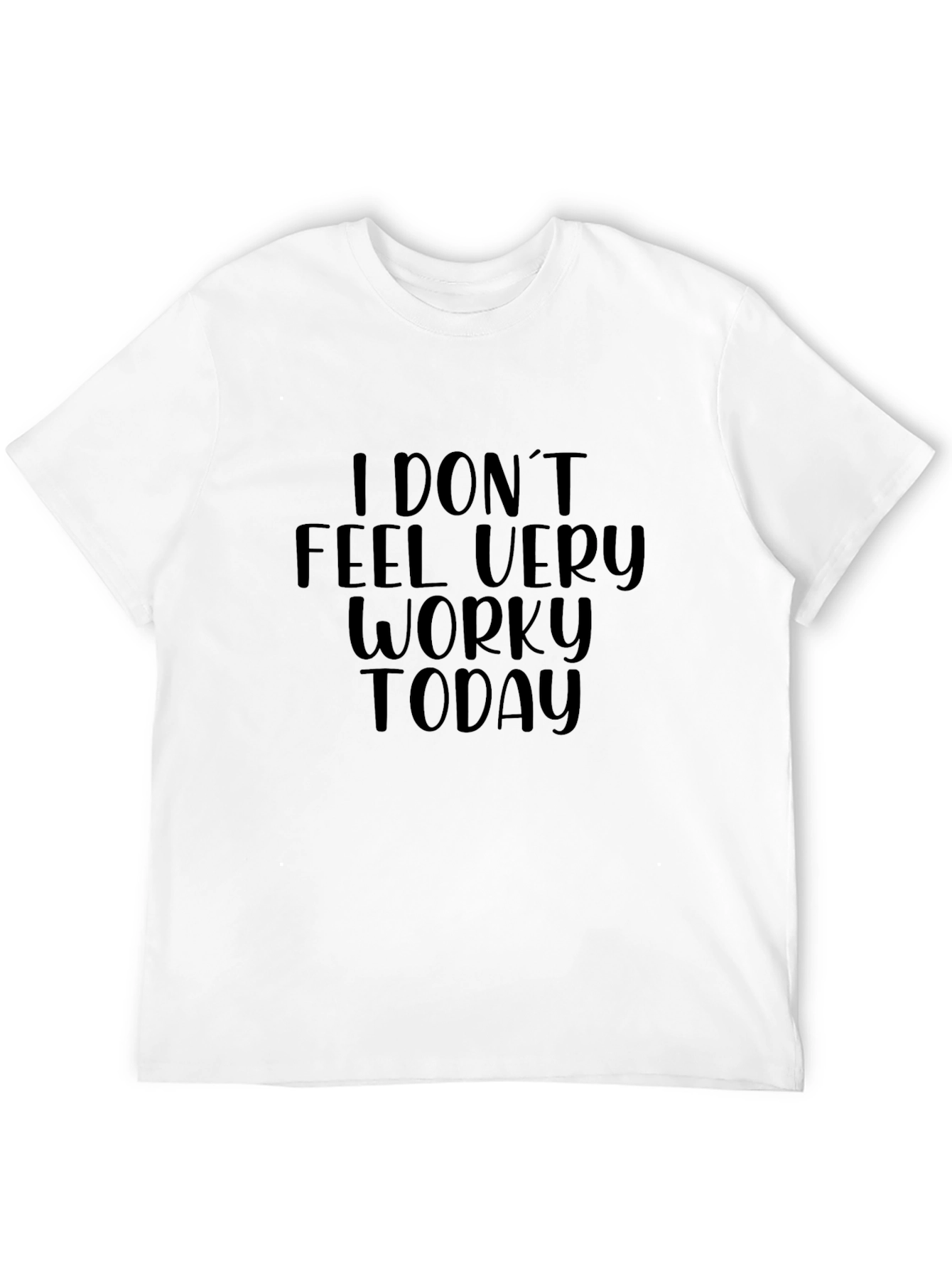 Black Funny "Worky" Graphic Tee - Black Cotton T-Shirt view 12