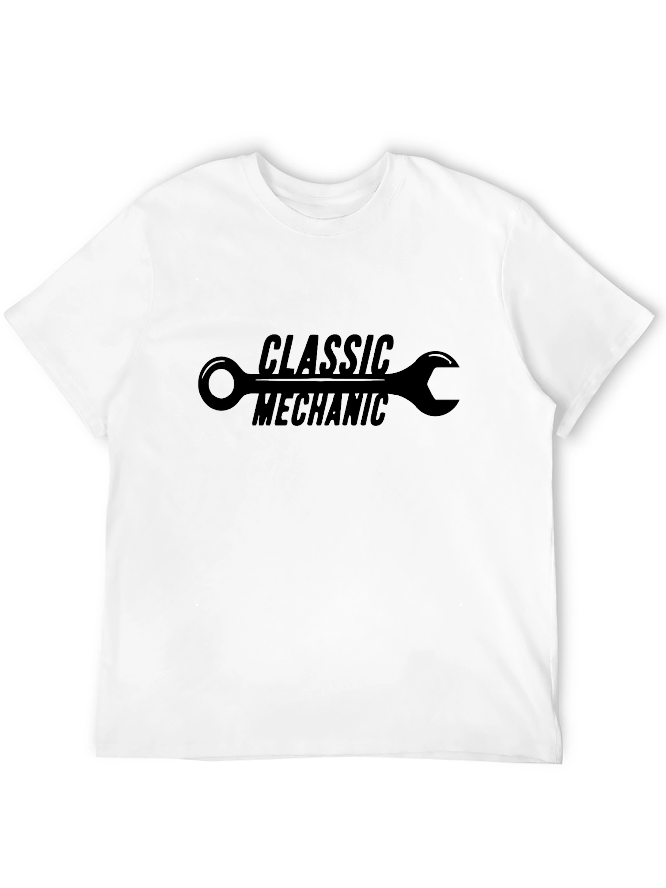 Black Classic Mechanic T-Shirt - Wrench Design view 12