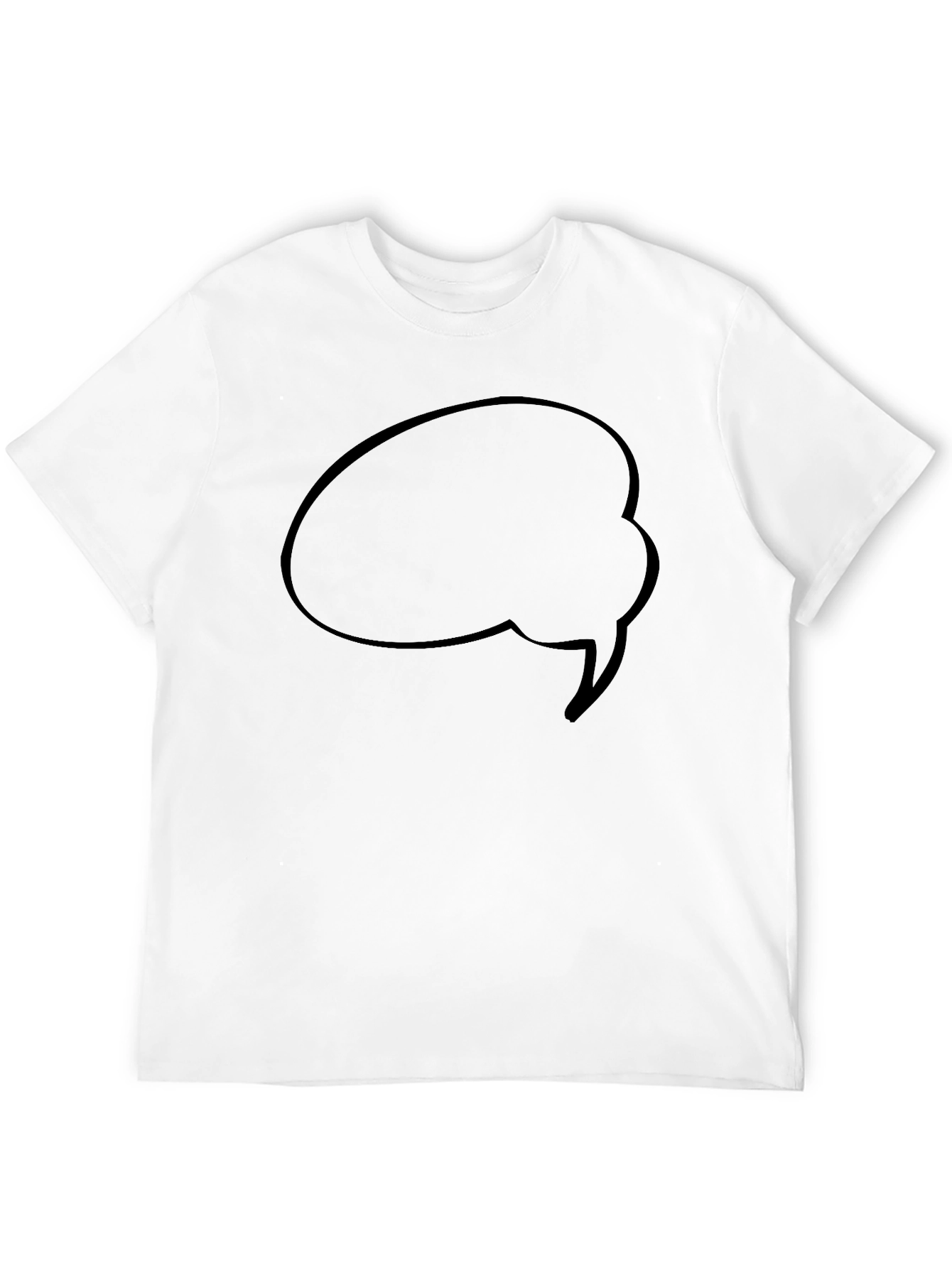 Black Men's Black T-Shirt with Speech Bubble Graphic view 12