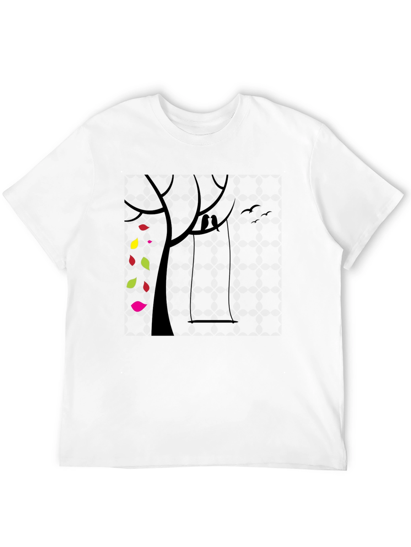 Black Black Graphic Tee - Tree with Swing & Colorful Leaves view 12