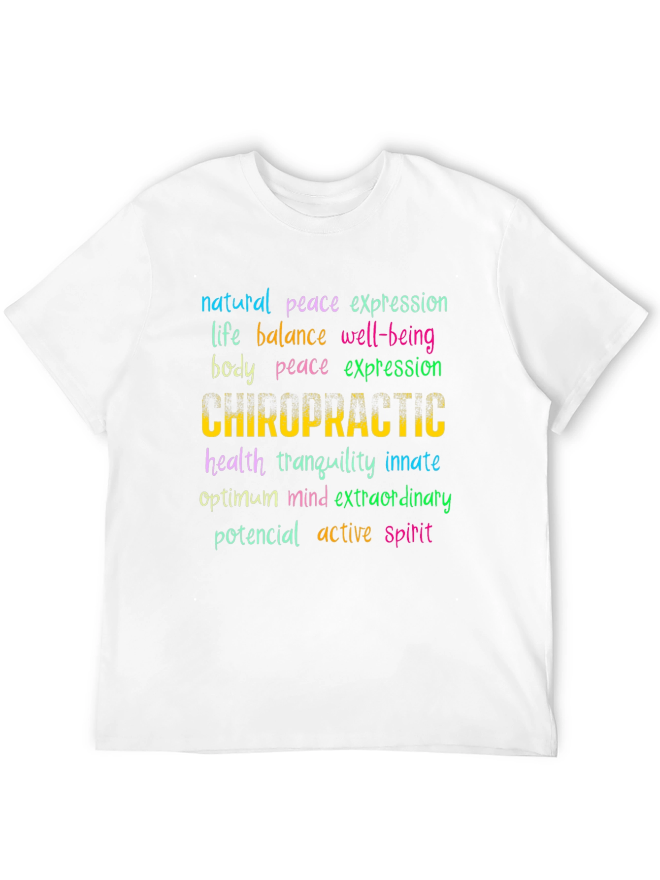 Black Chiropractic Word Art T-Shirt: Wellness Design view 12