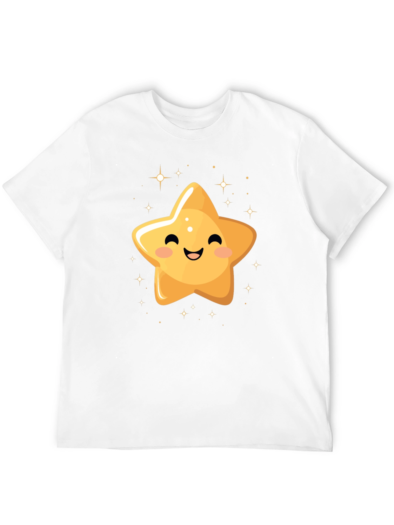Black Cute Smiling Star Black T-Shirt view 12