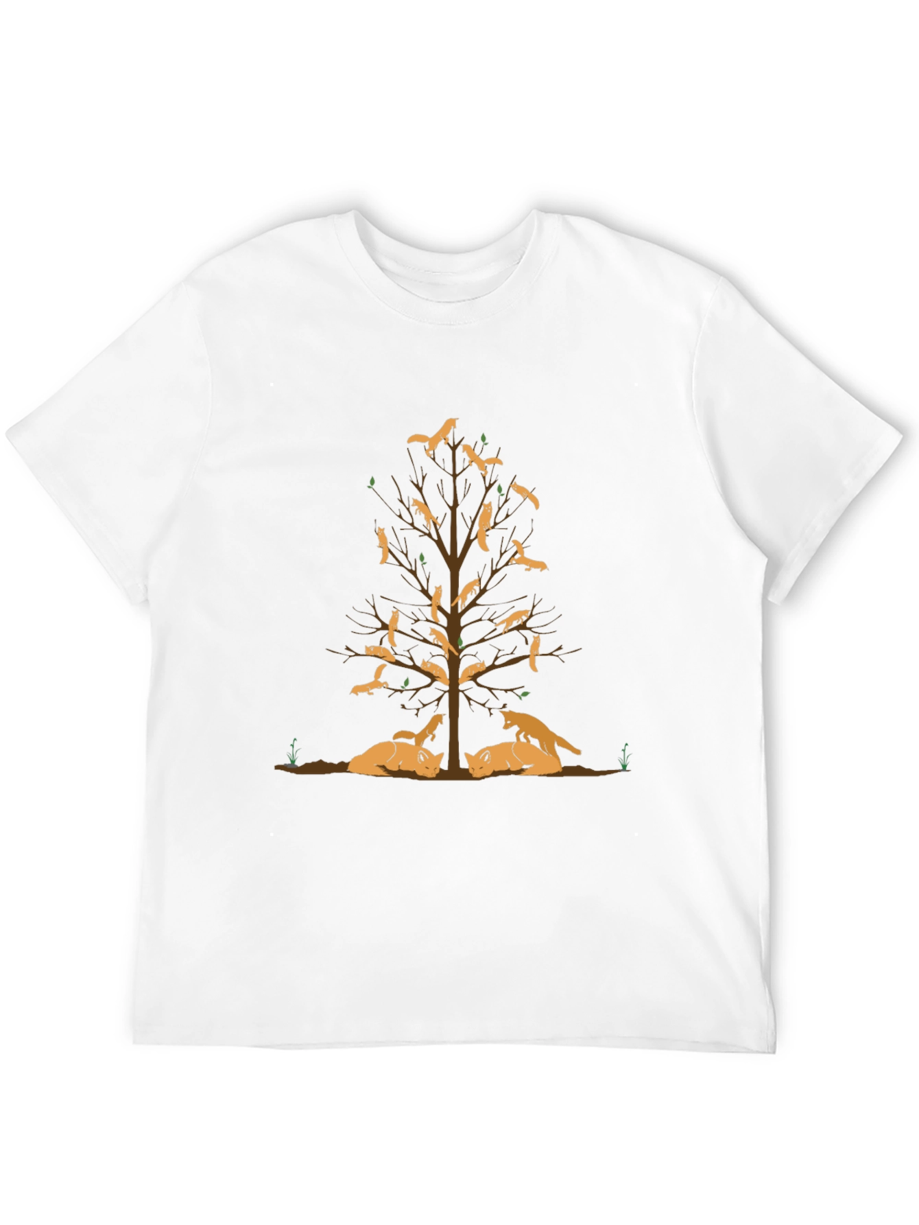 Black Fox Tree Graphic Tee - Men's Crew Neck T-Shirt view 12