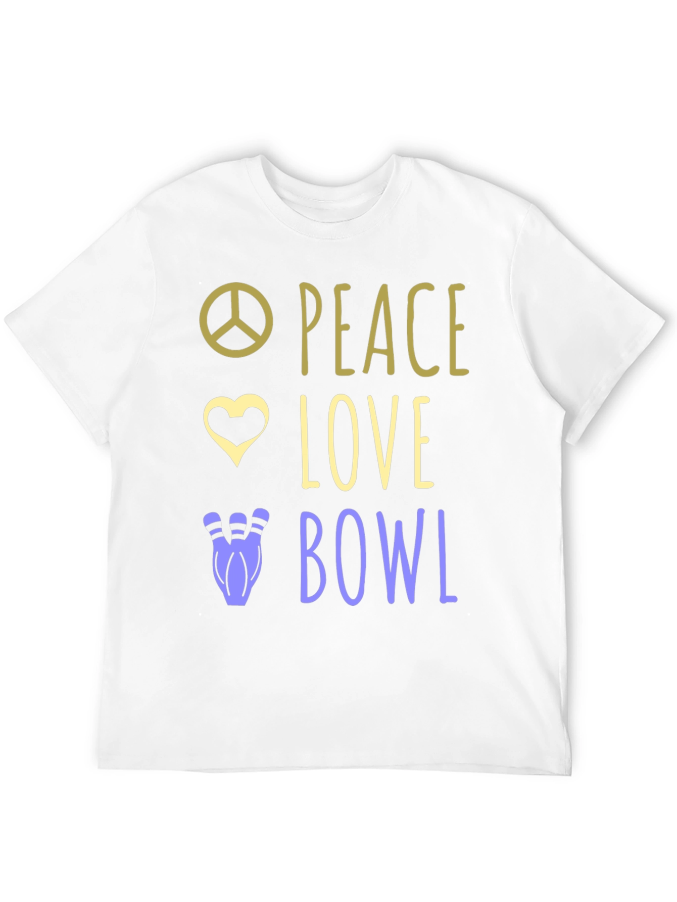 Black Peace Love Bowl T-Shirt Bowling Gift view 12