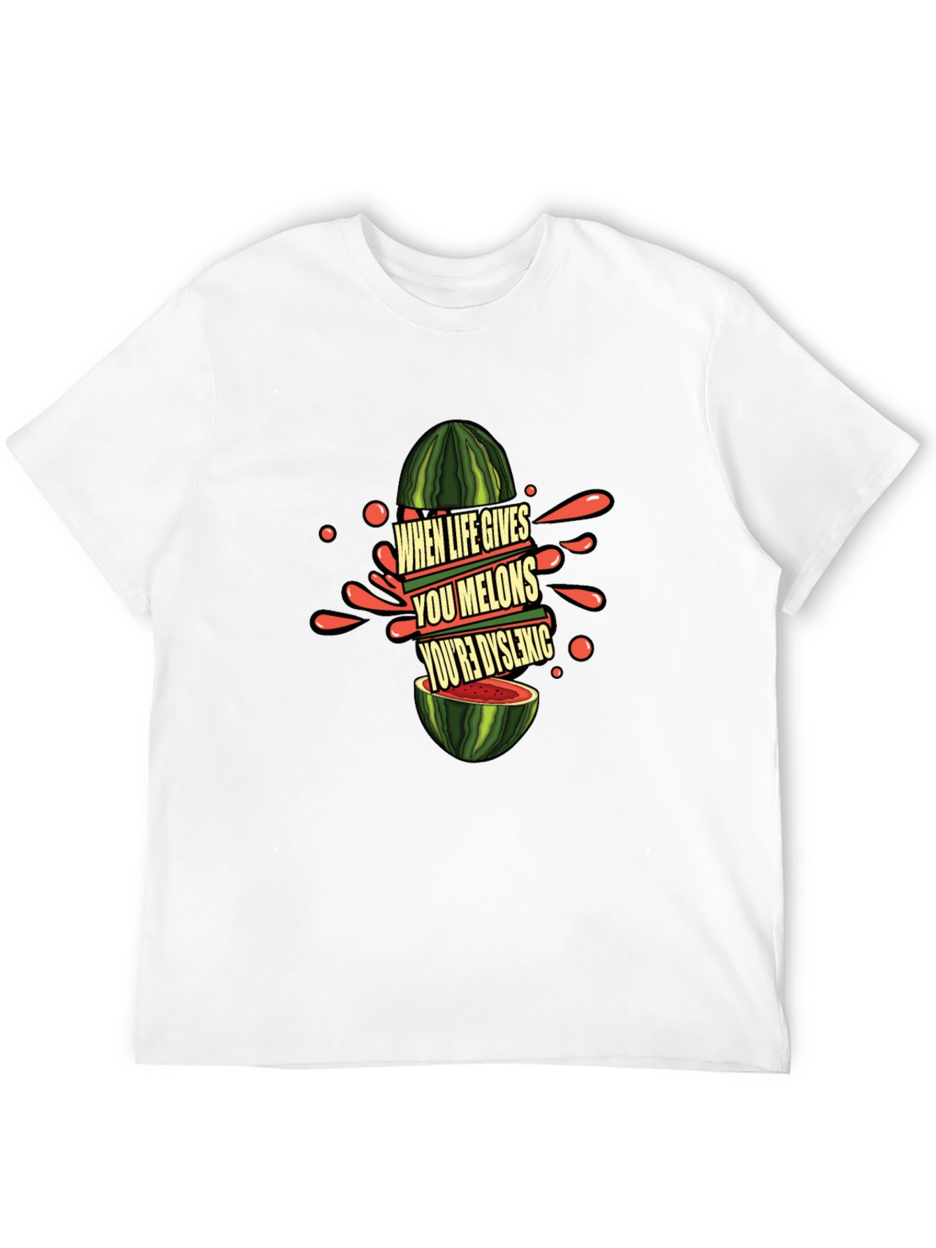 Black Funny Dyslexic Watermelon Graphic Tee view 12