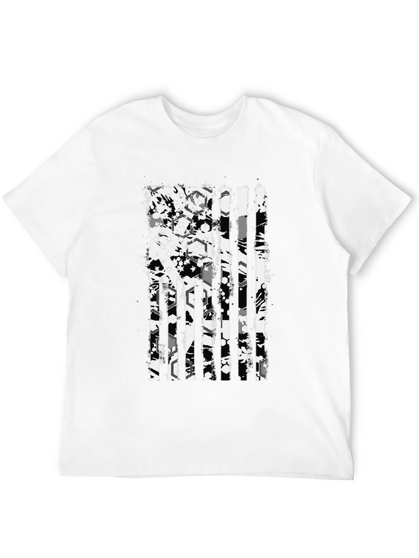 Black Distressed American Flag Graphic Tee - Black view 12