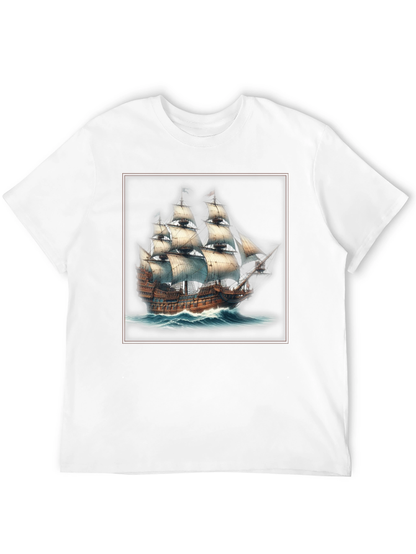 Black Nautical Ship Graphic T-Shirt view 12