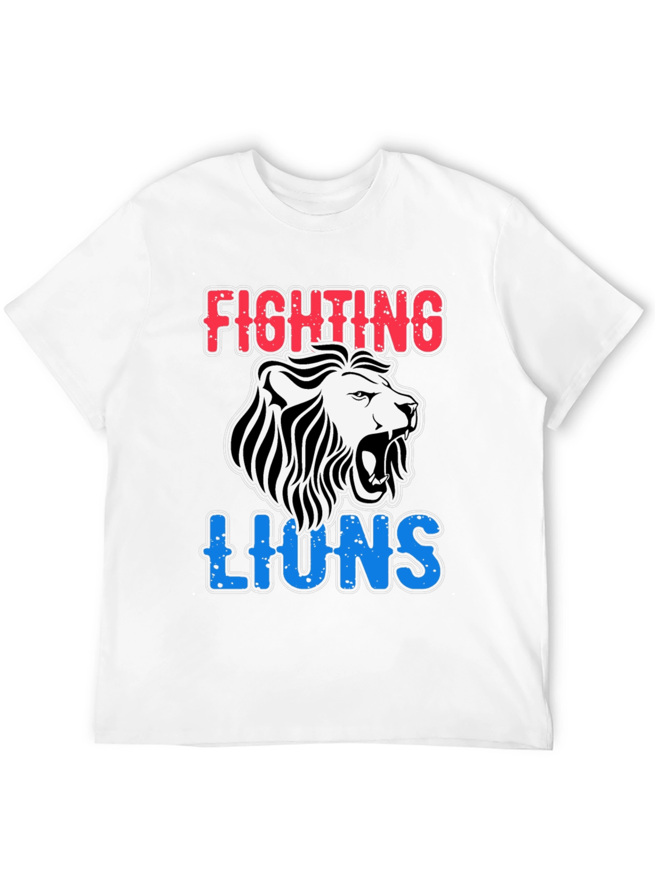 Black Fighting Lions Graphic T-Shirt - Black view 12