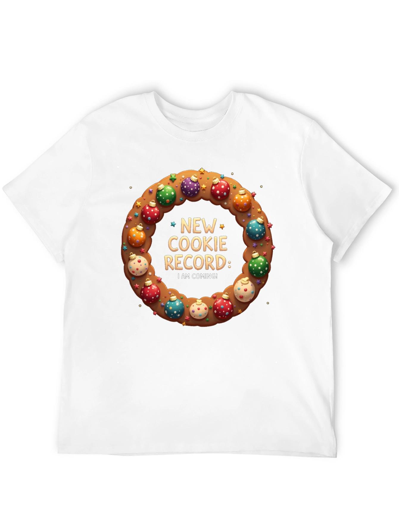 Black Cookie Record T-Shirt Festive Holiday Apparel view 12