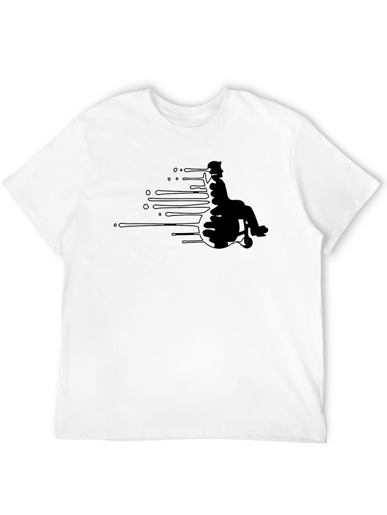 Black Wheelchair Silhouette Graphic Tee - Black Cotton T-Shirt view 12
