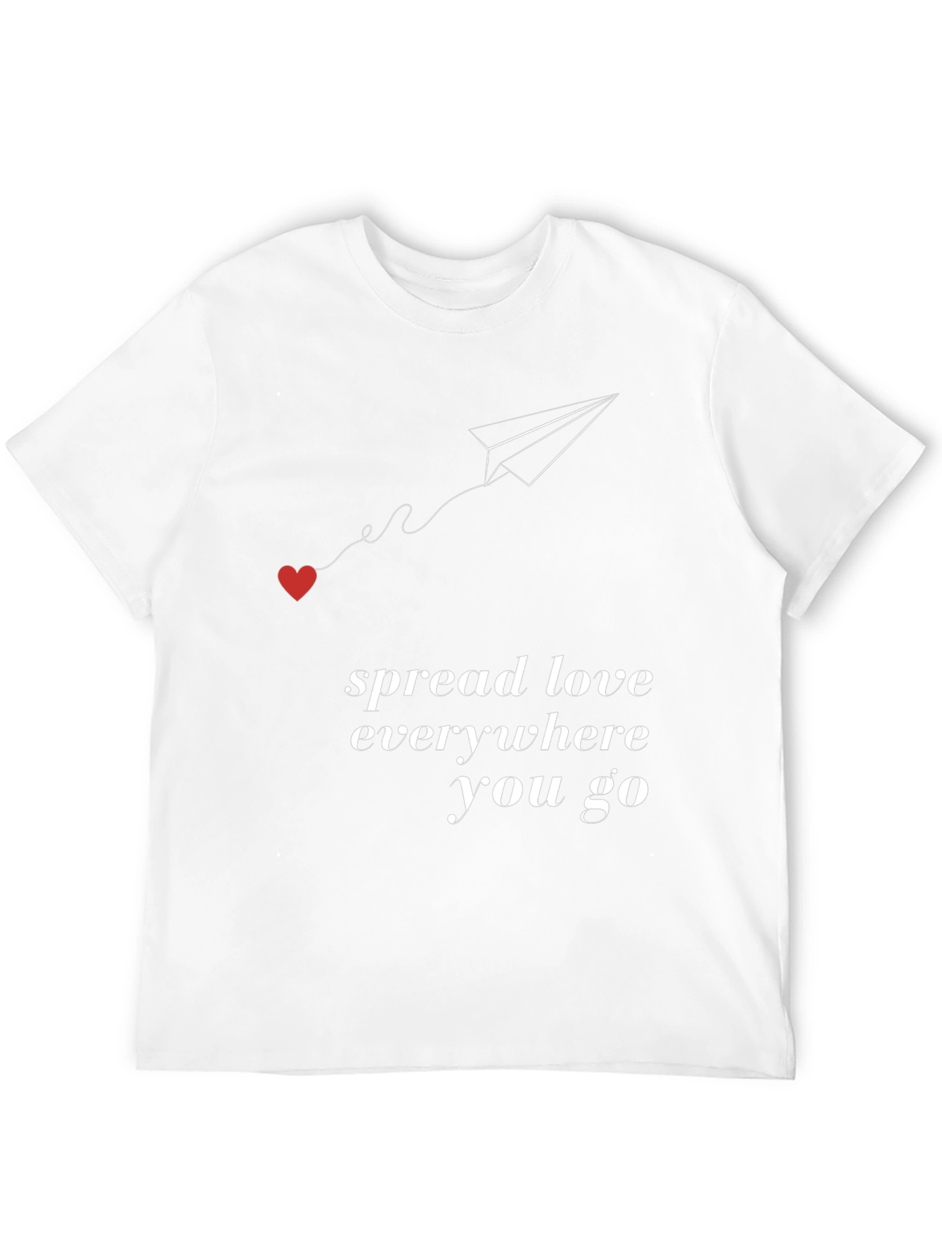 Black Spread Love T-Shirt - Stylish Heart Paper Plane Design view 12