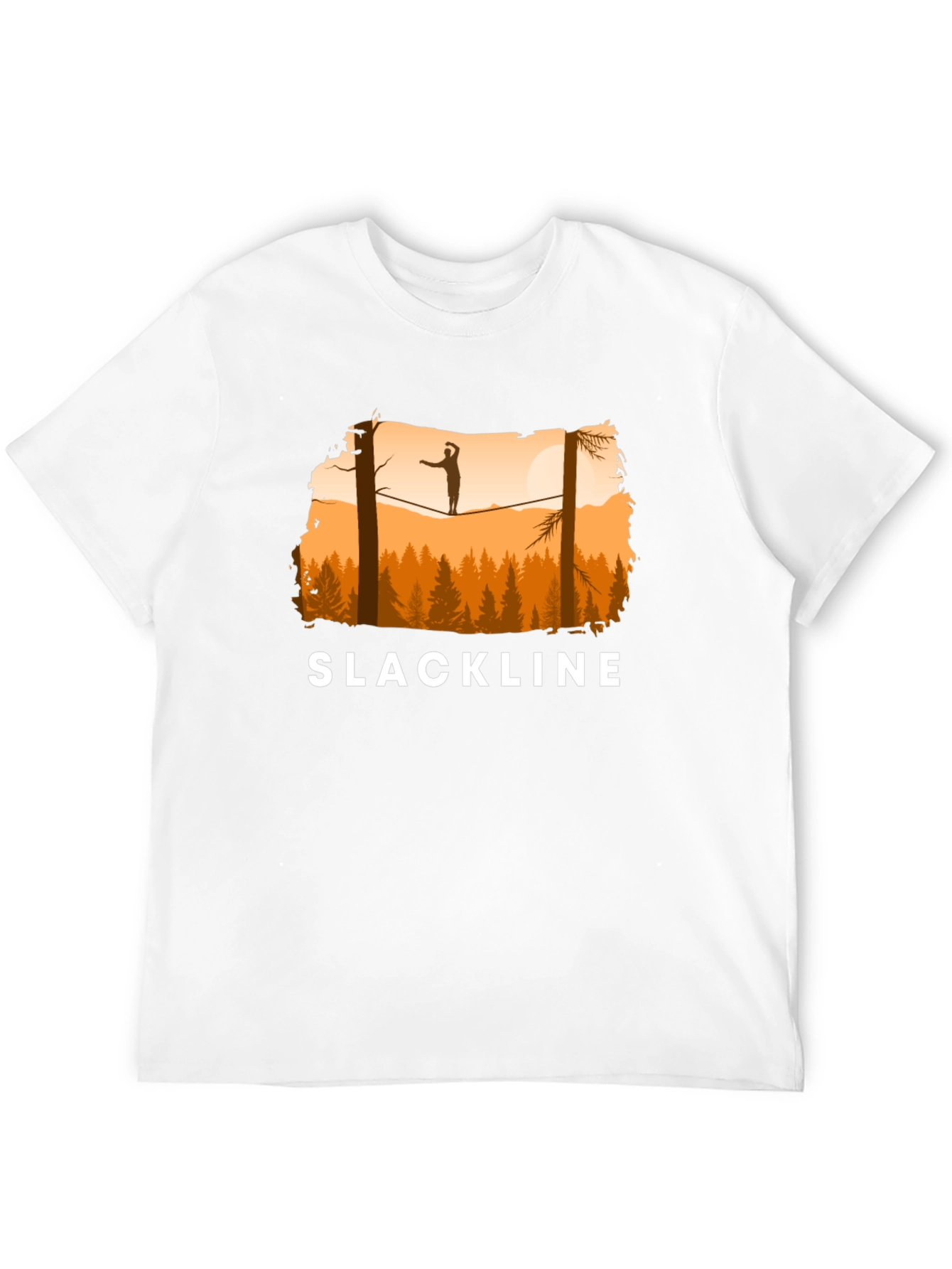 Black Slackline T-Shirt Balance in Nature view 12
