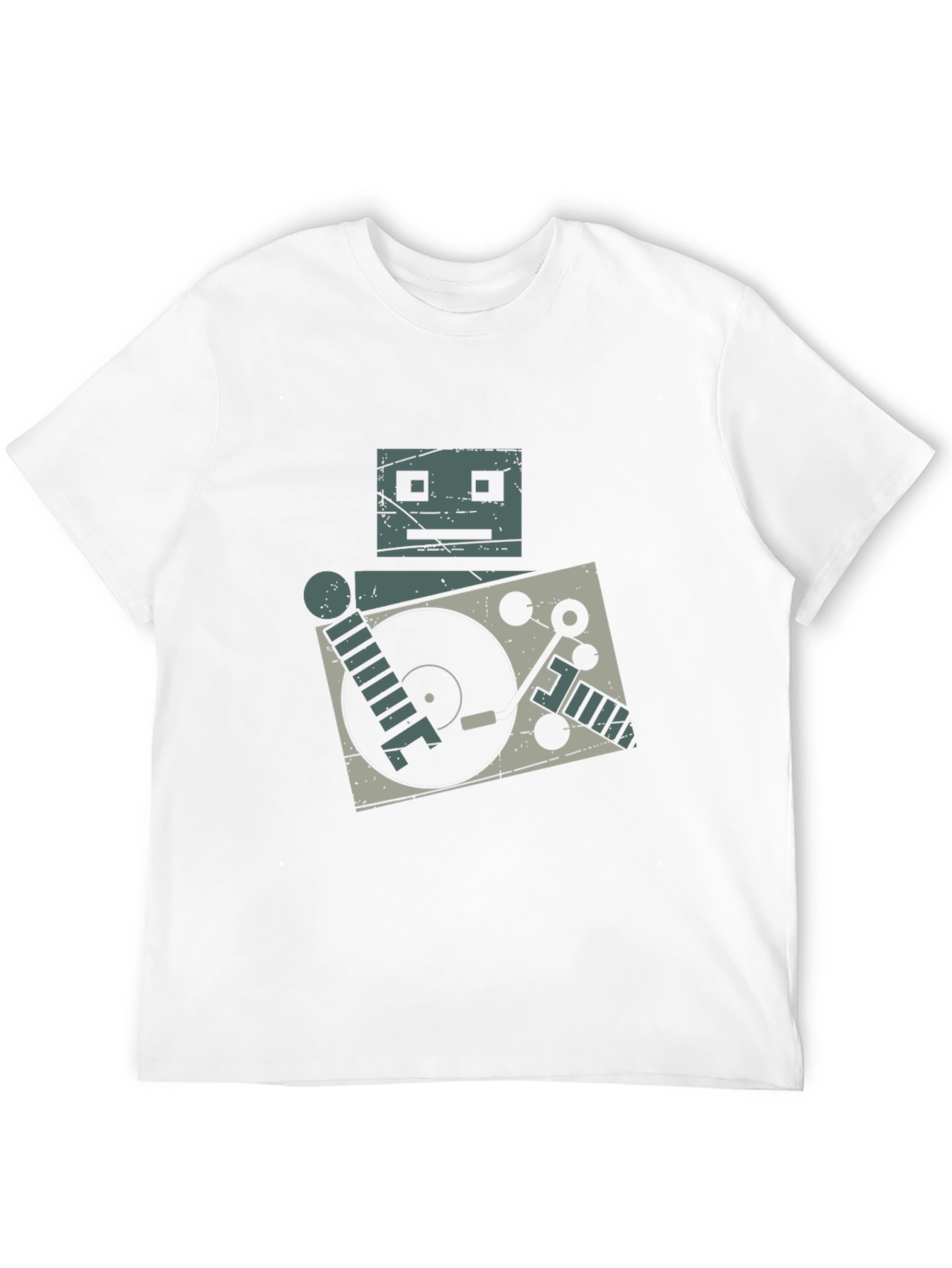 Black Robot DJ Graphic Tee - Turntable Cool view 12