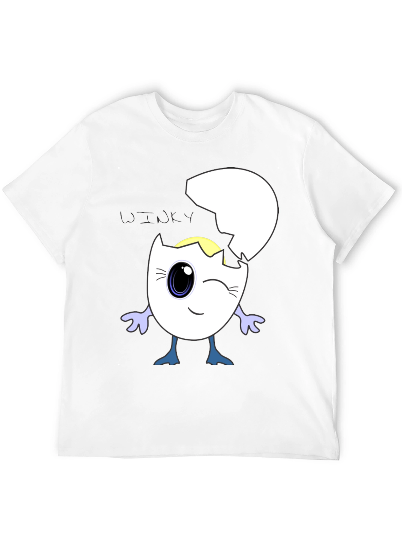 Black Winky Egg Graphic T-Shirt - Unique Cartoon Design view 12