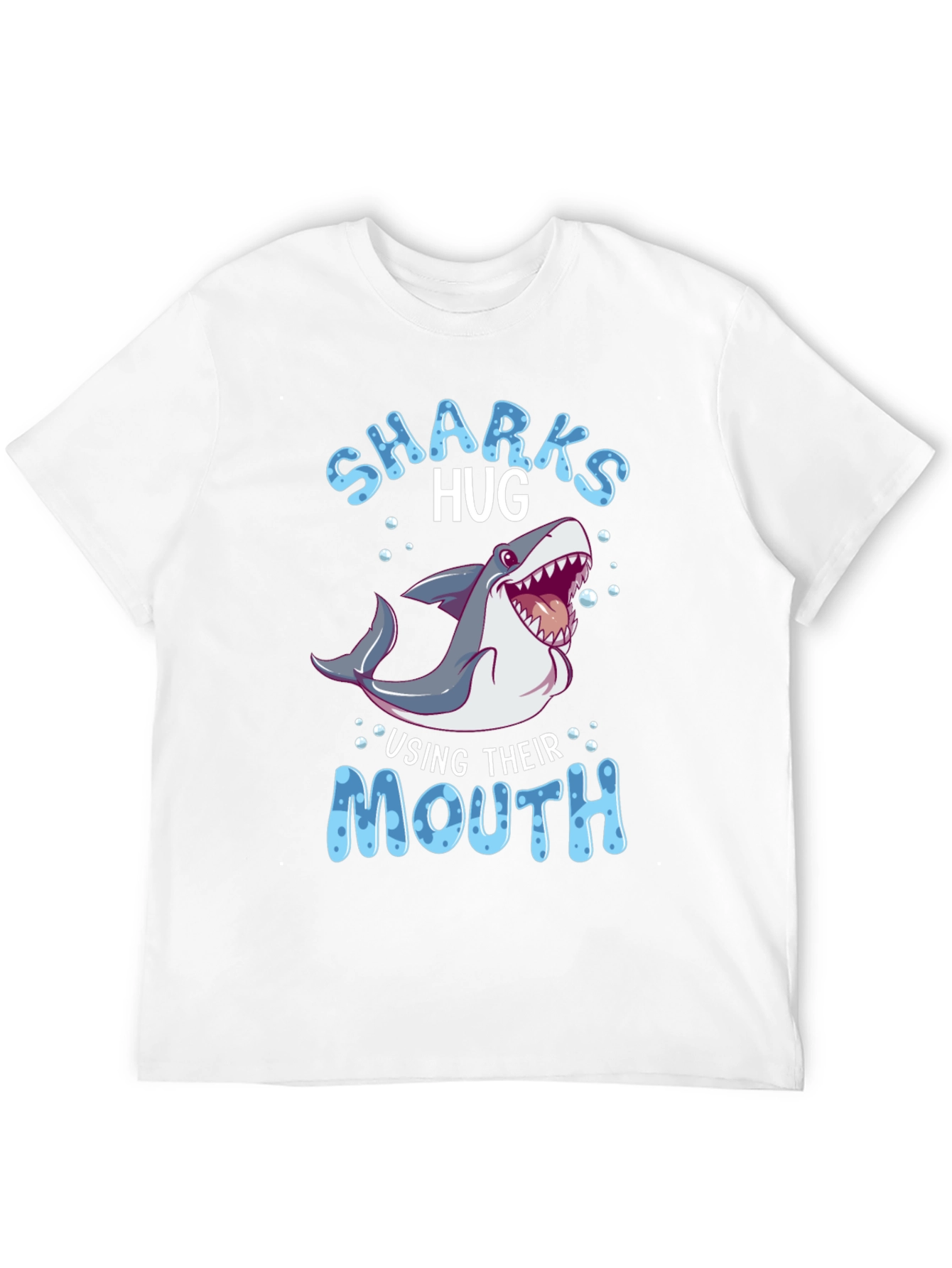 Black Sharks Hug Using Their Mouth T-Shirt - Funny Animal Tee view 12