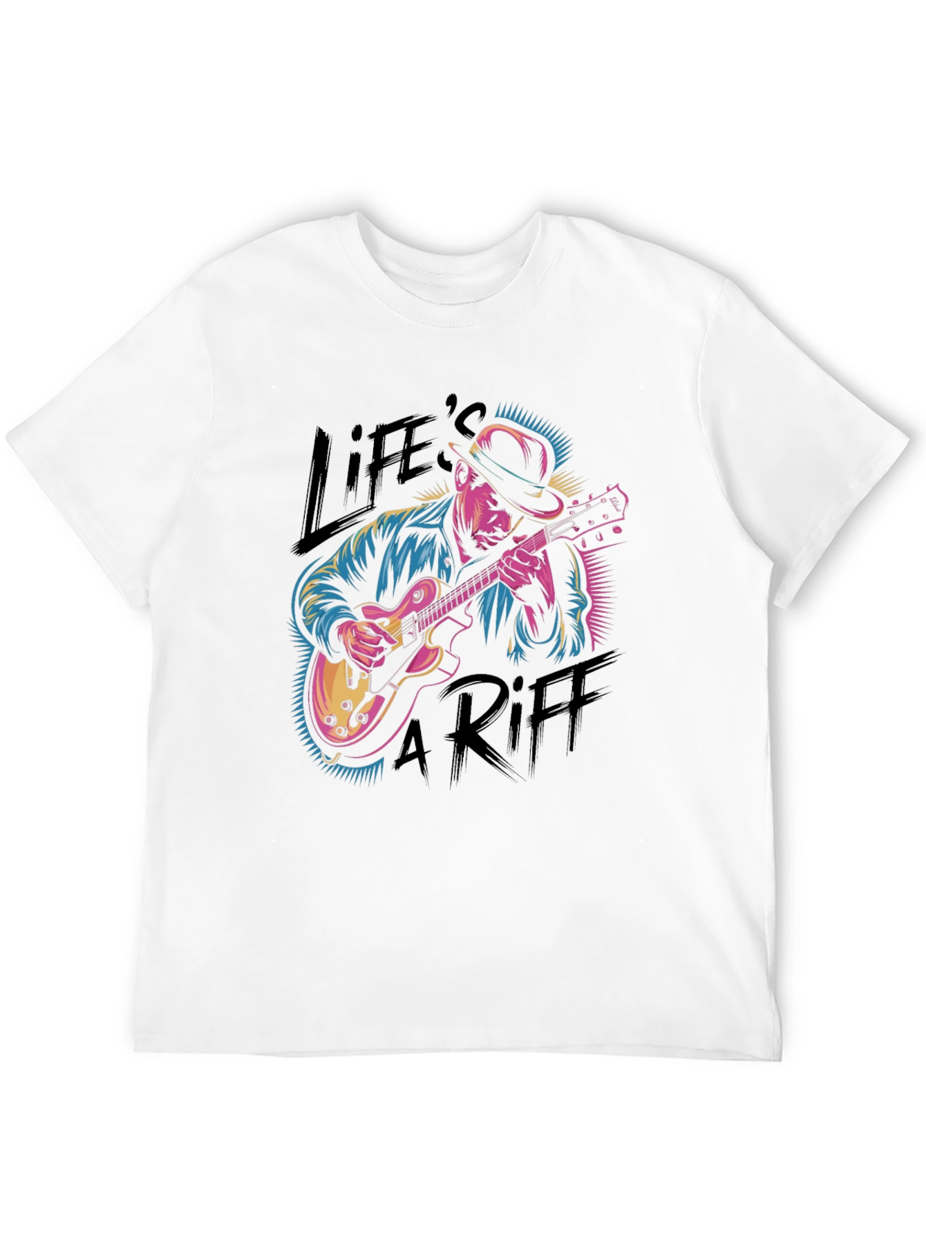 Black Life's A Riff Graphic T-Shirt - Blues Guitar Player Tee view 12