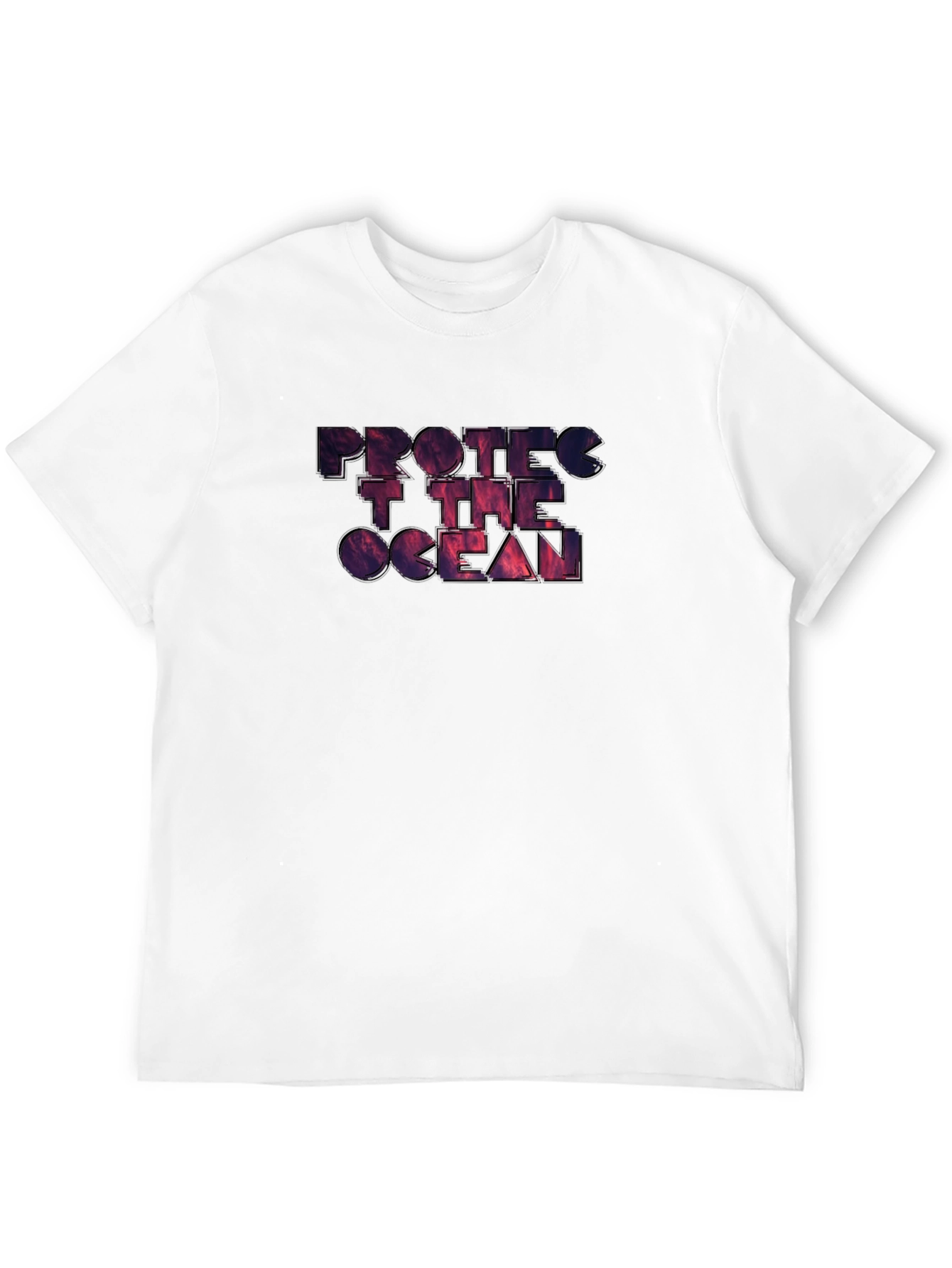 Black Protect the Ocean Black Graphic T-Shirt view 12