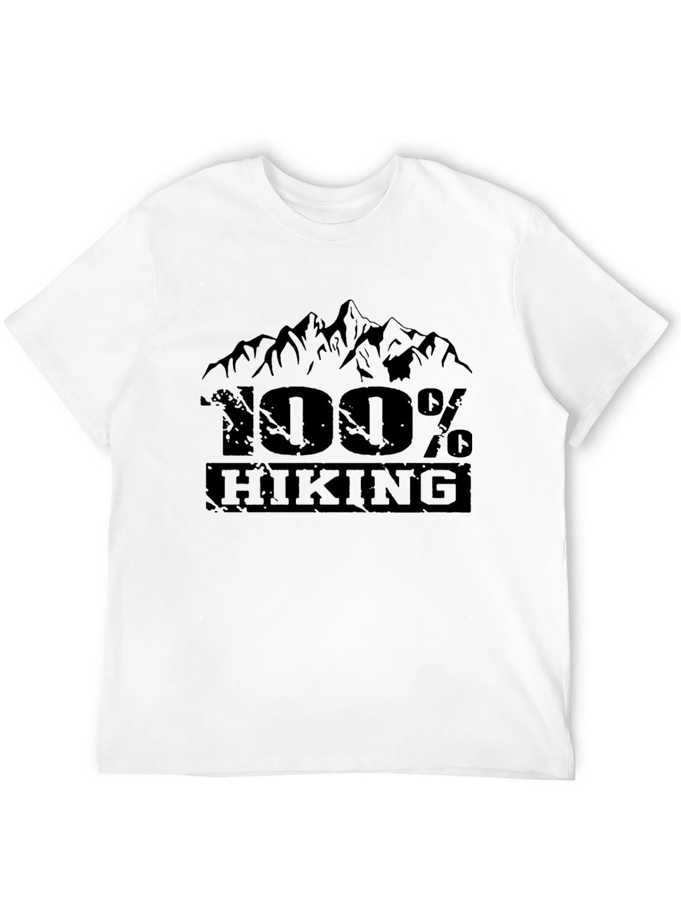 Black 100% Hiking Graphic Tee - Black Mountain Design view 12