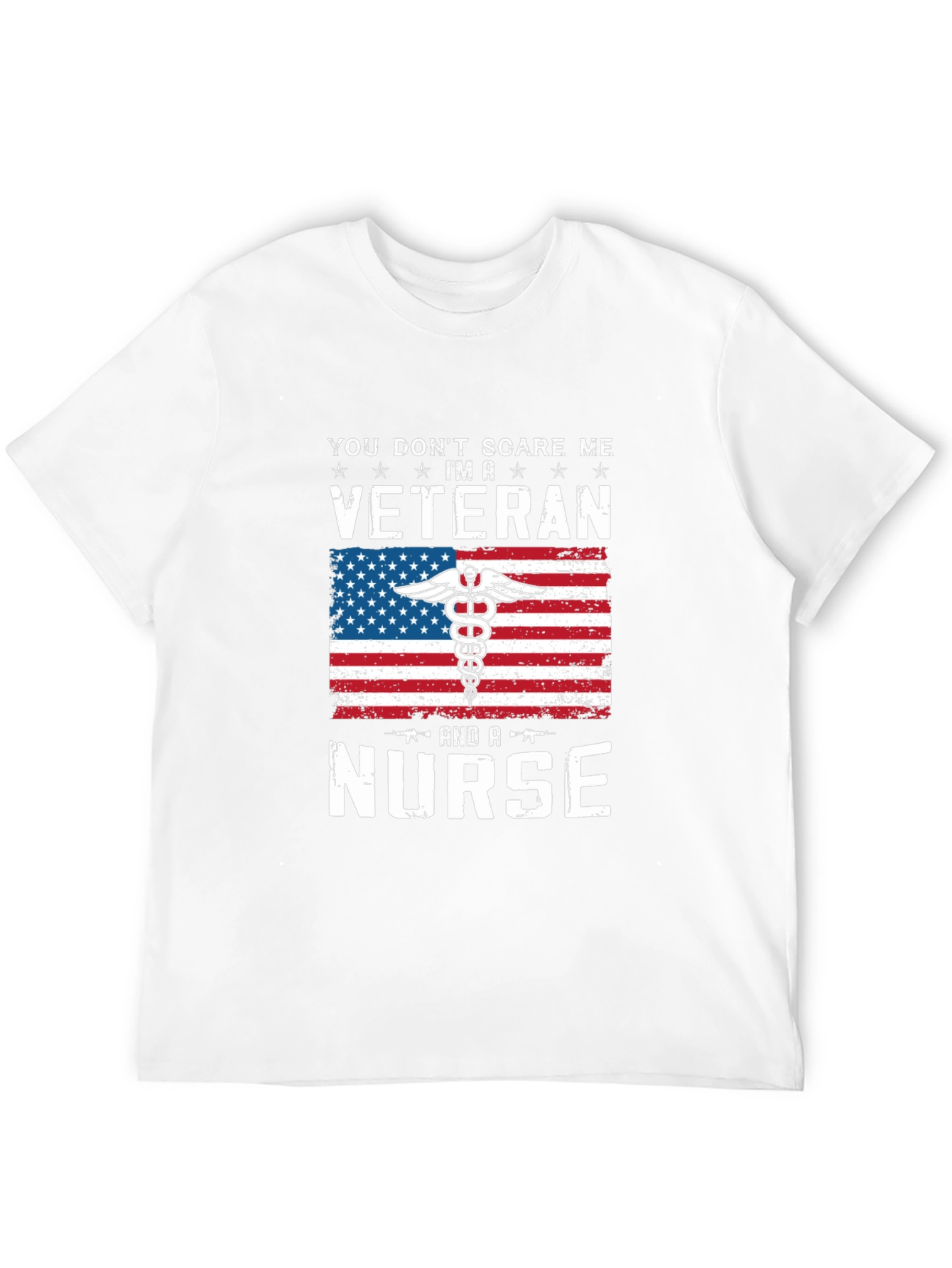 Black Veteran Nurse T-Shirt - Patriotic American Flag Design view 12