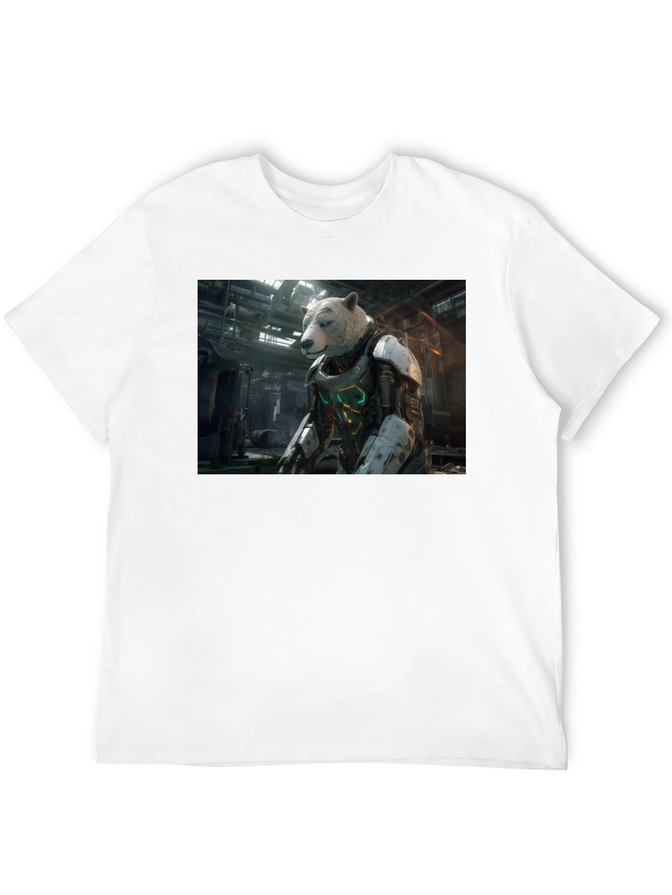 Black Sci-Fi Bear Robot T-Shirt view 12