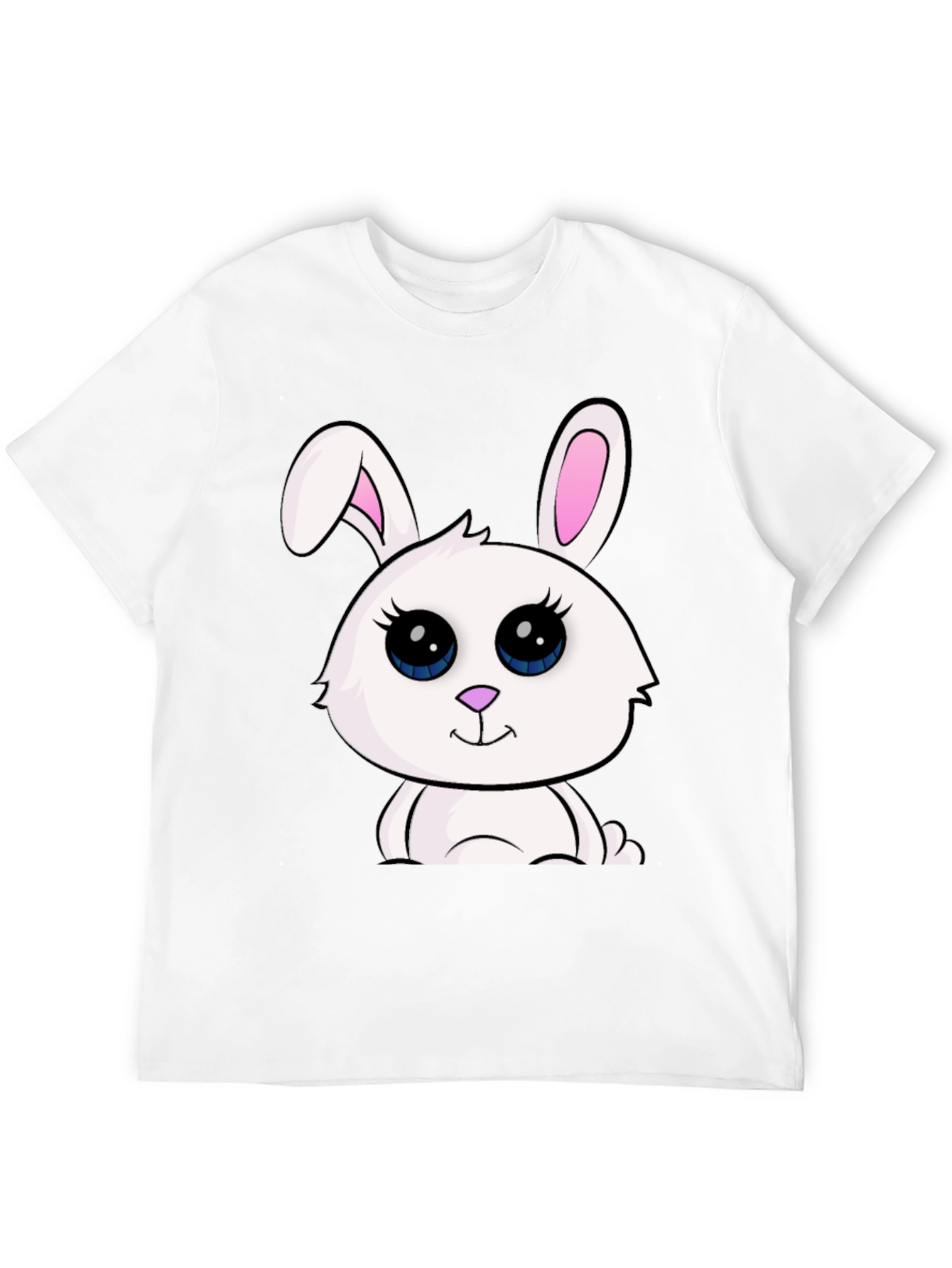 Black Cute Bunny Graphic Tee - Black Cotton Blend view 12