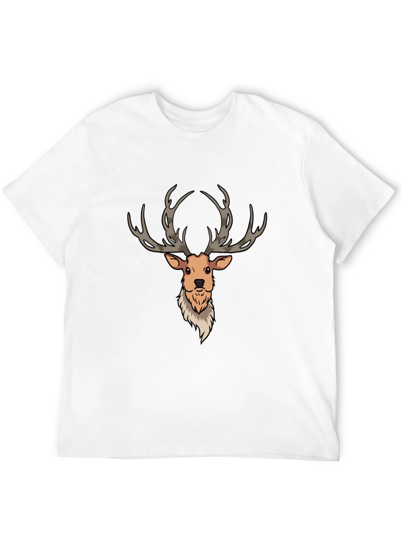 Cartoon Deer Graphic Tee - Men's Black T-Shirt - 12