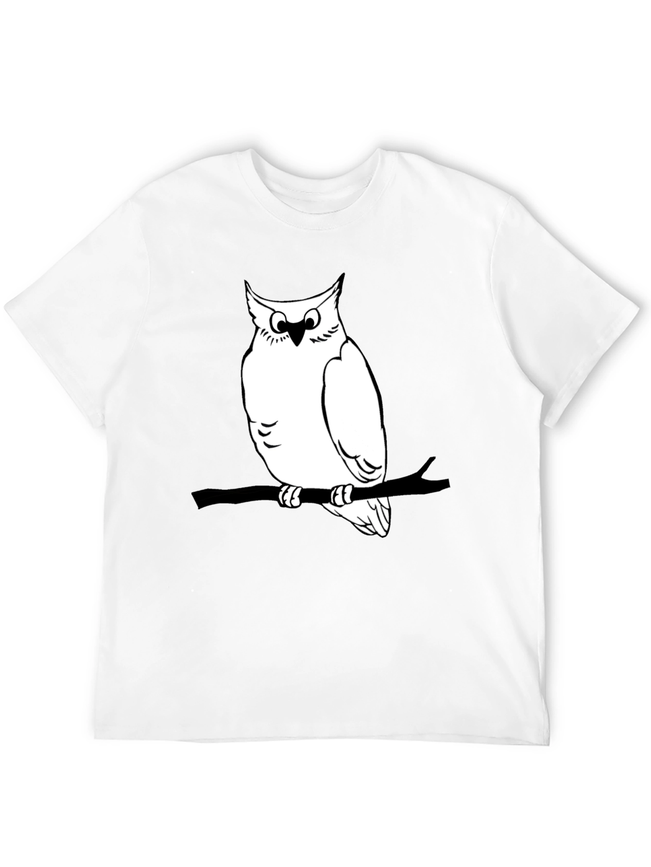 Black Owl Graphic Print Tee - Mens Black T-Shirt view 12
