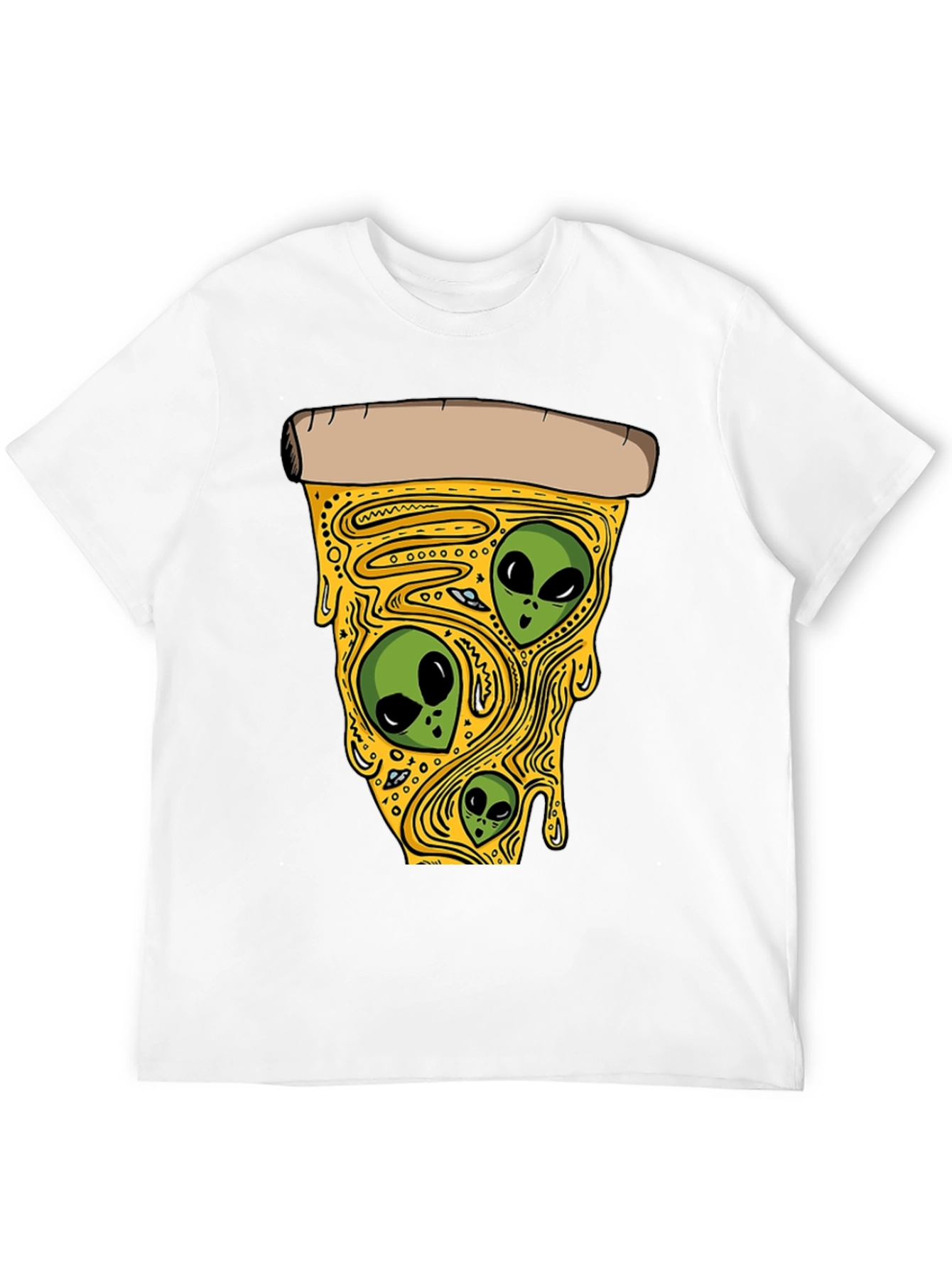 Black Alien Pizza Graphic T-Shirt view 12
