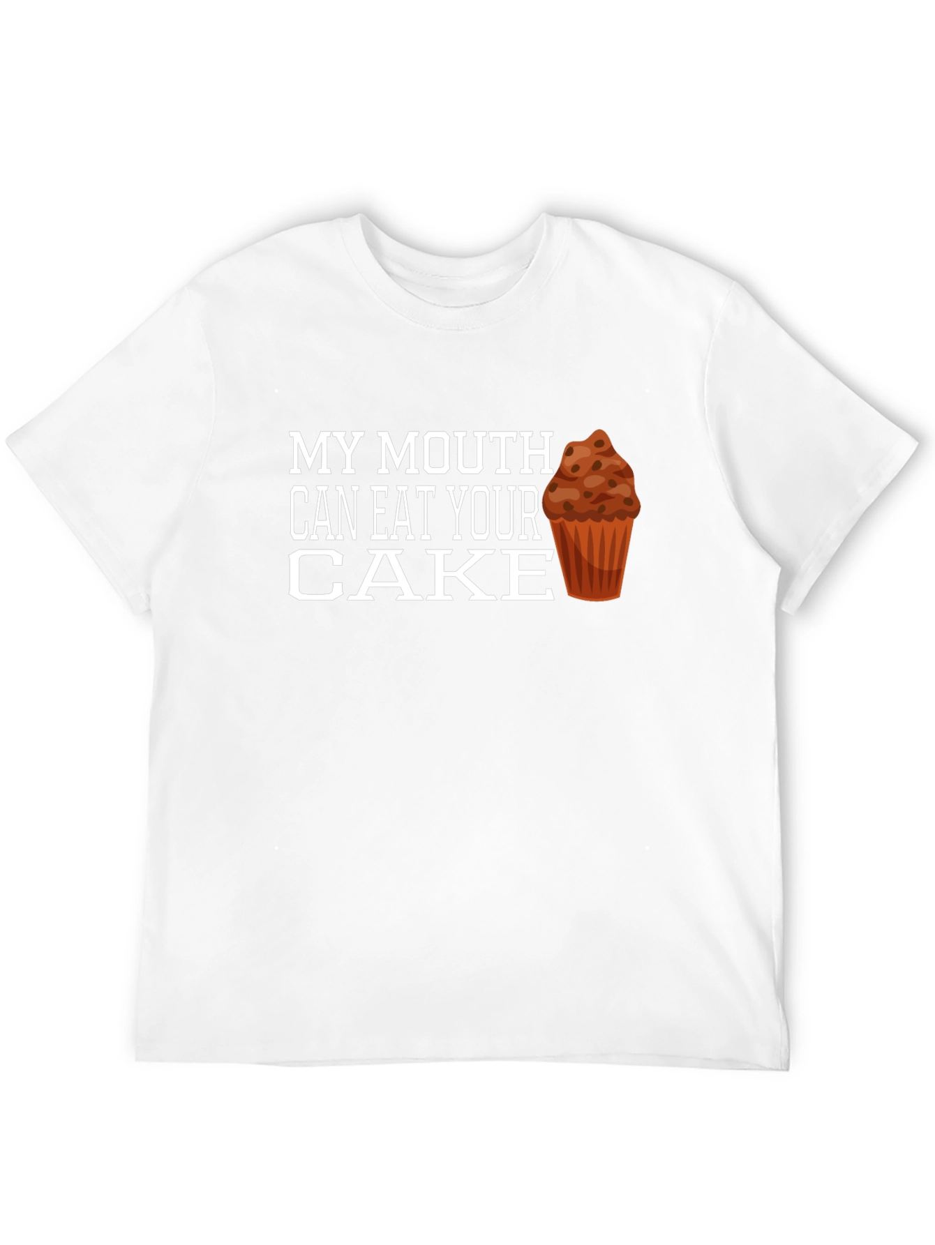 Black Funny Cake T-Shirt - My Mouth Can Eat Your Cake view 12