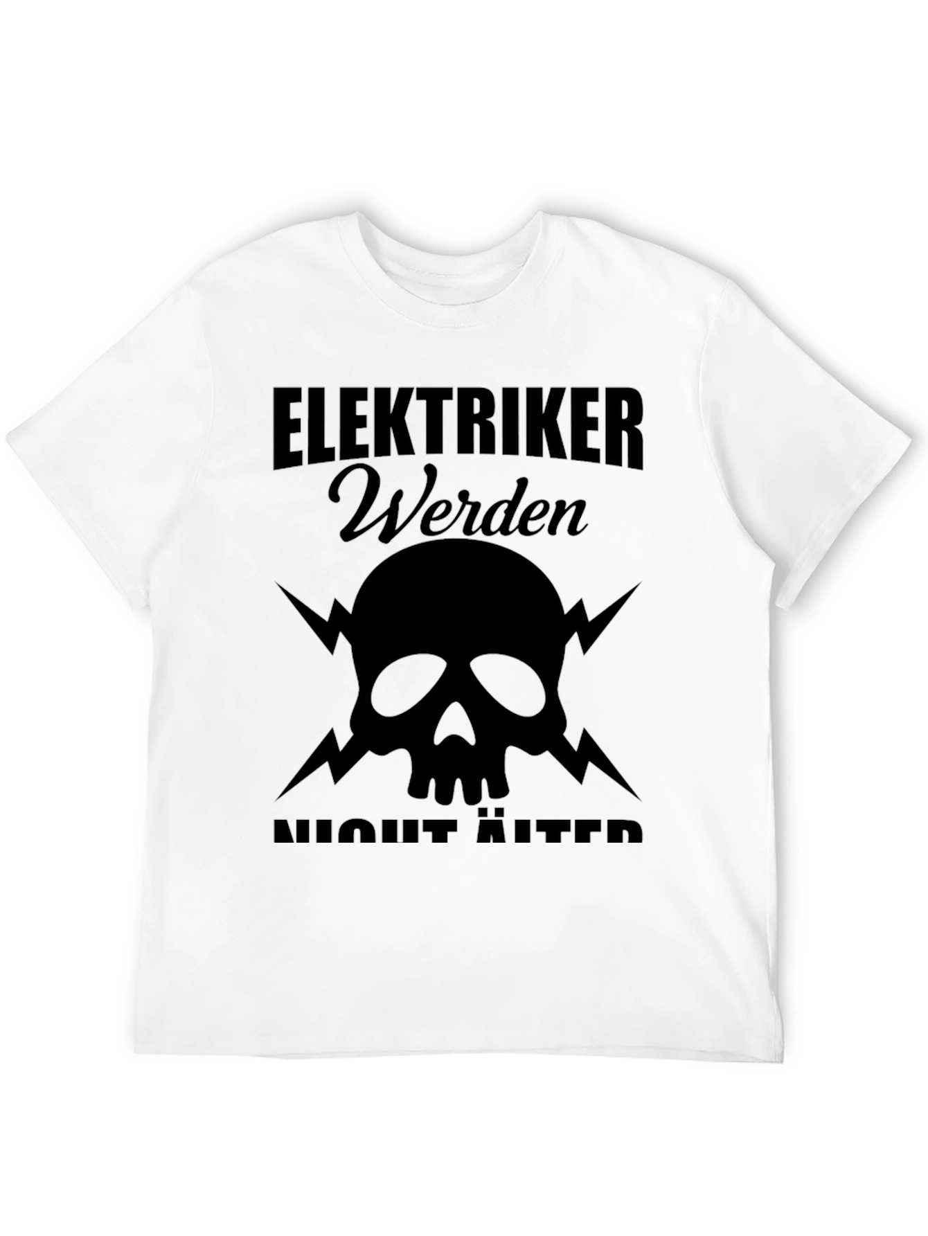 Black Elektriker Werden T-Shirt - Skull & Lightning Design view 12