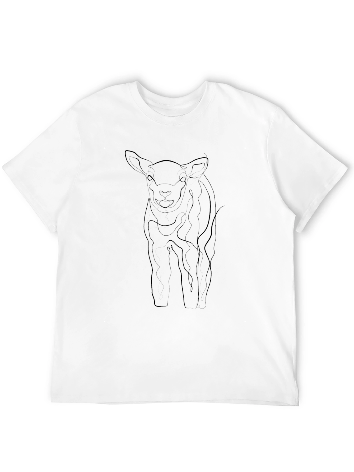 Black Minimalist Calf Line Art Tee - Black view 12