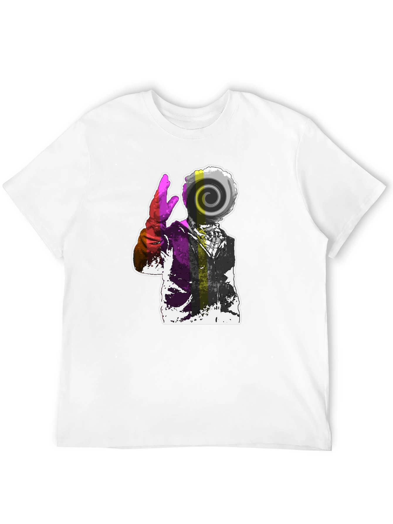 Black Abstract Swirl Graphic Tee - Men's Black T-Shirt view 12
