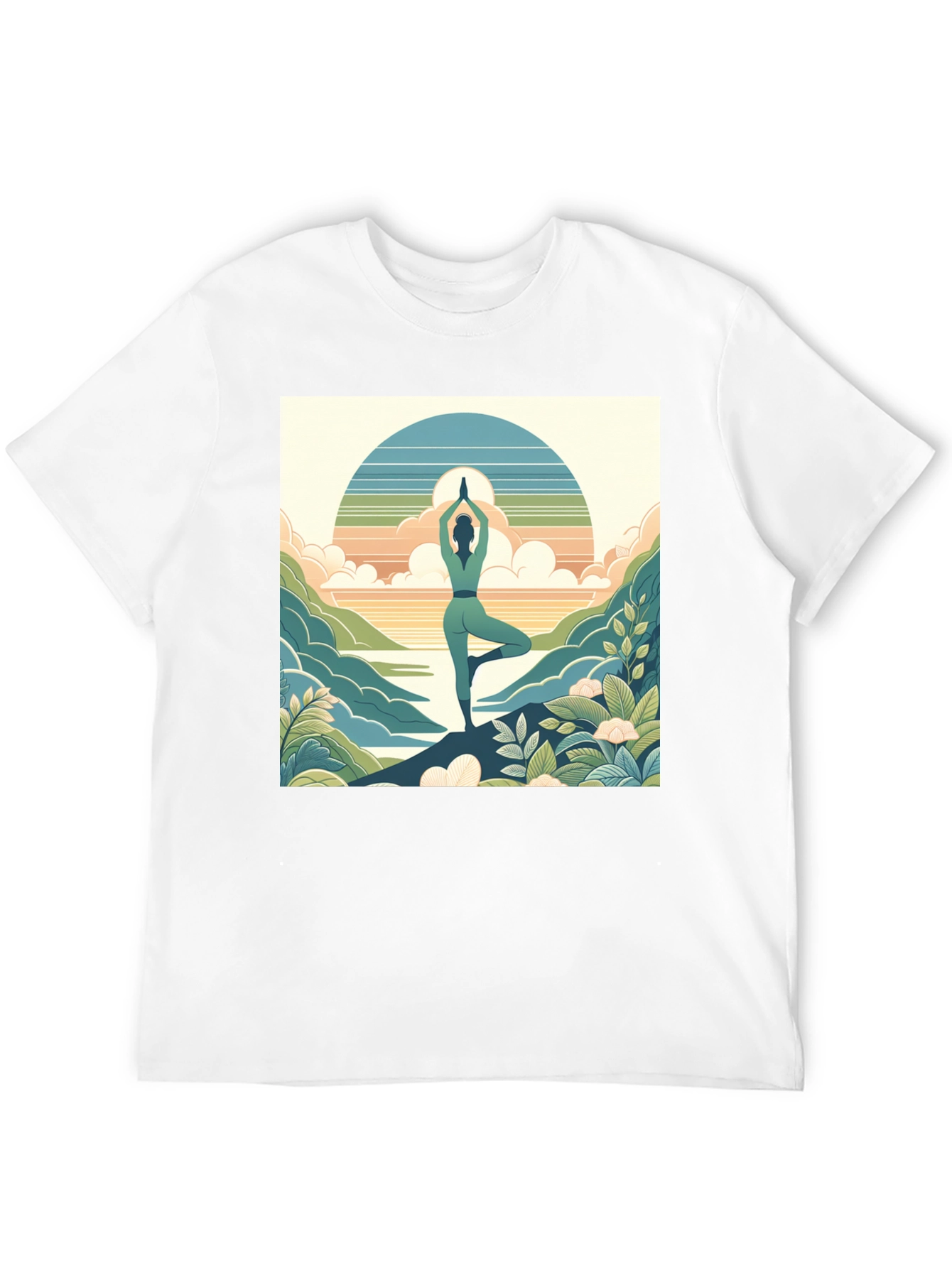 Black Yoga Serenity Tee - Nature Balance Design view 12