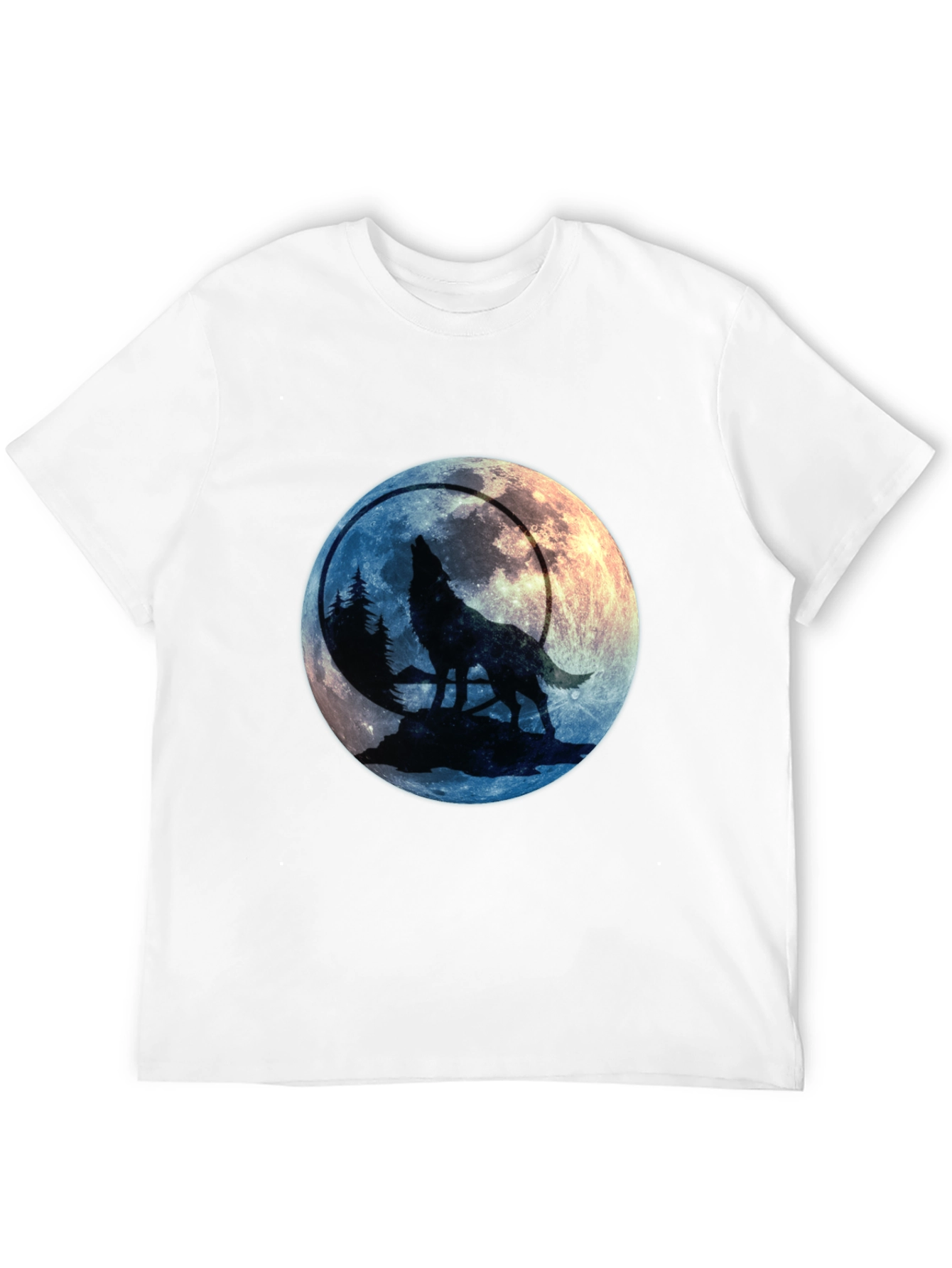 Black Wolf Howling at Moon Graphic Tee view 12