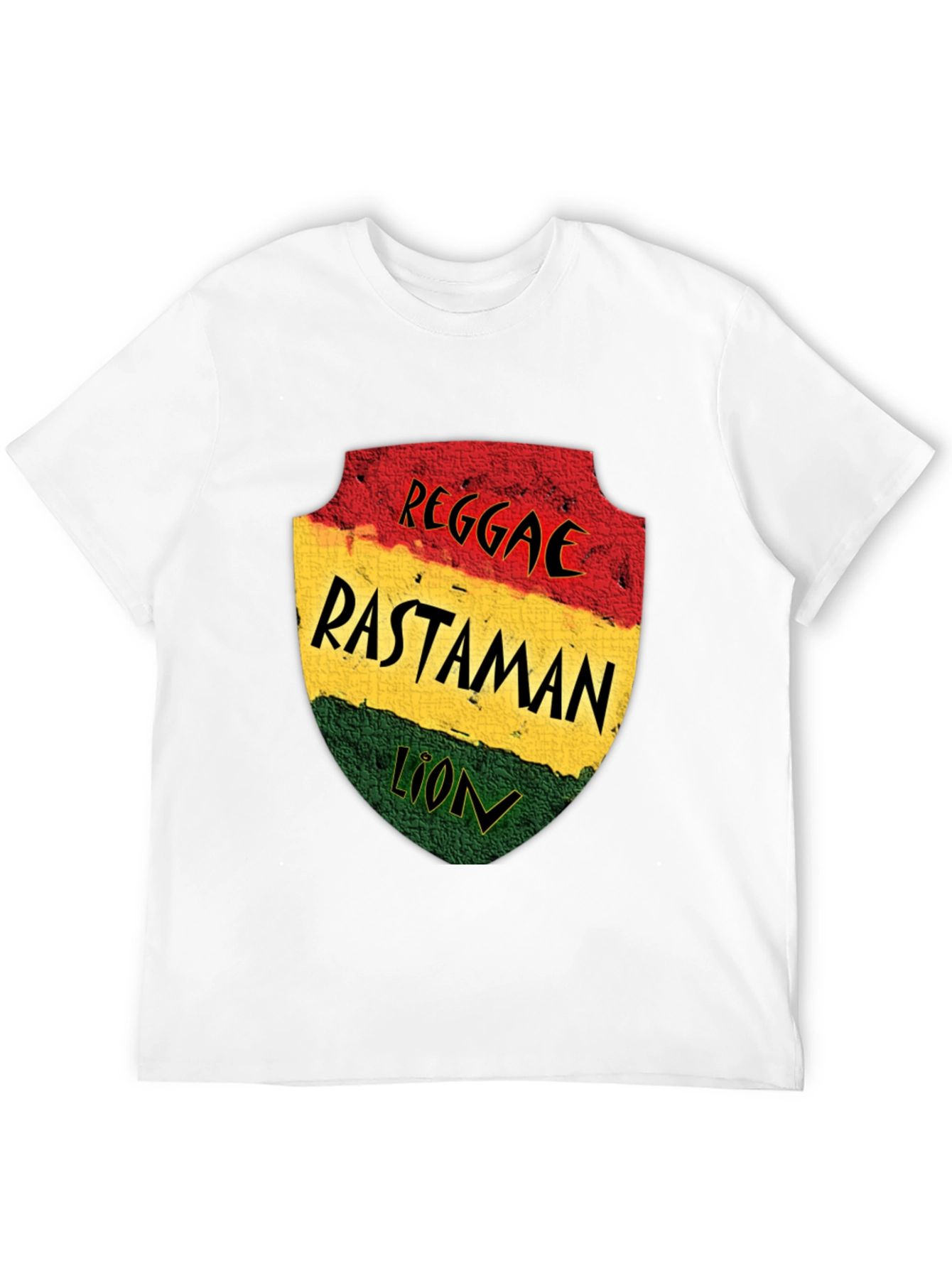 Black Reggae Rastaman Lion Graphic T-Shirt - Black view 12