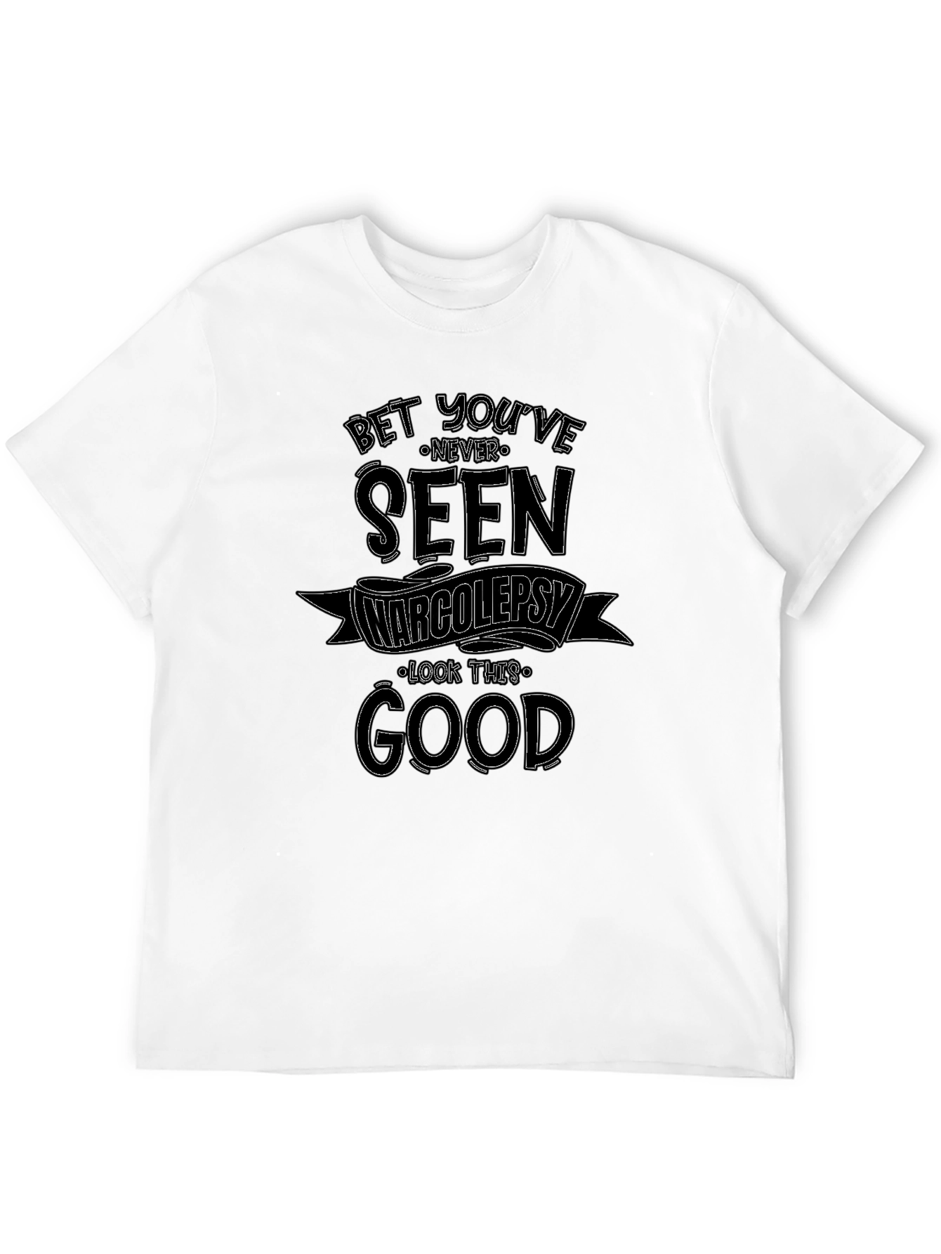 Black Narcolepsy Graphic Print Tee - Black Cotton Casual T-Shirt view 12