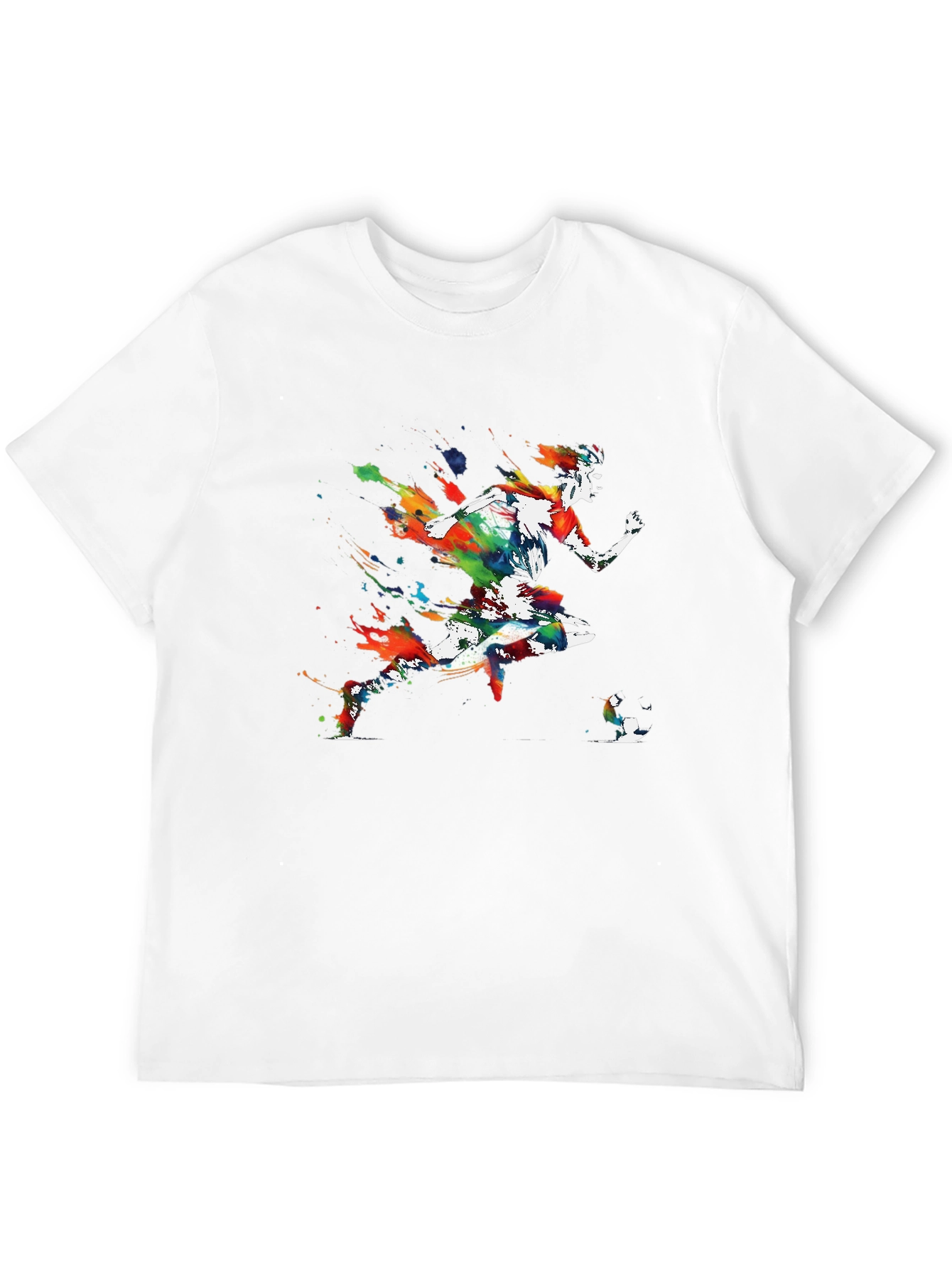 Black Abstract Soccer Player Black Graphic Tee view 12