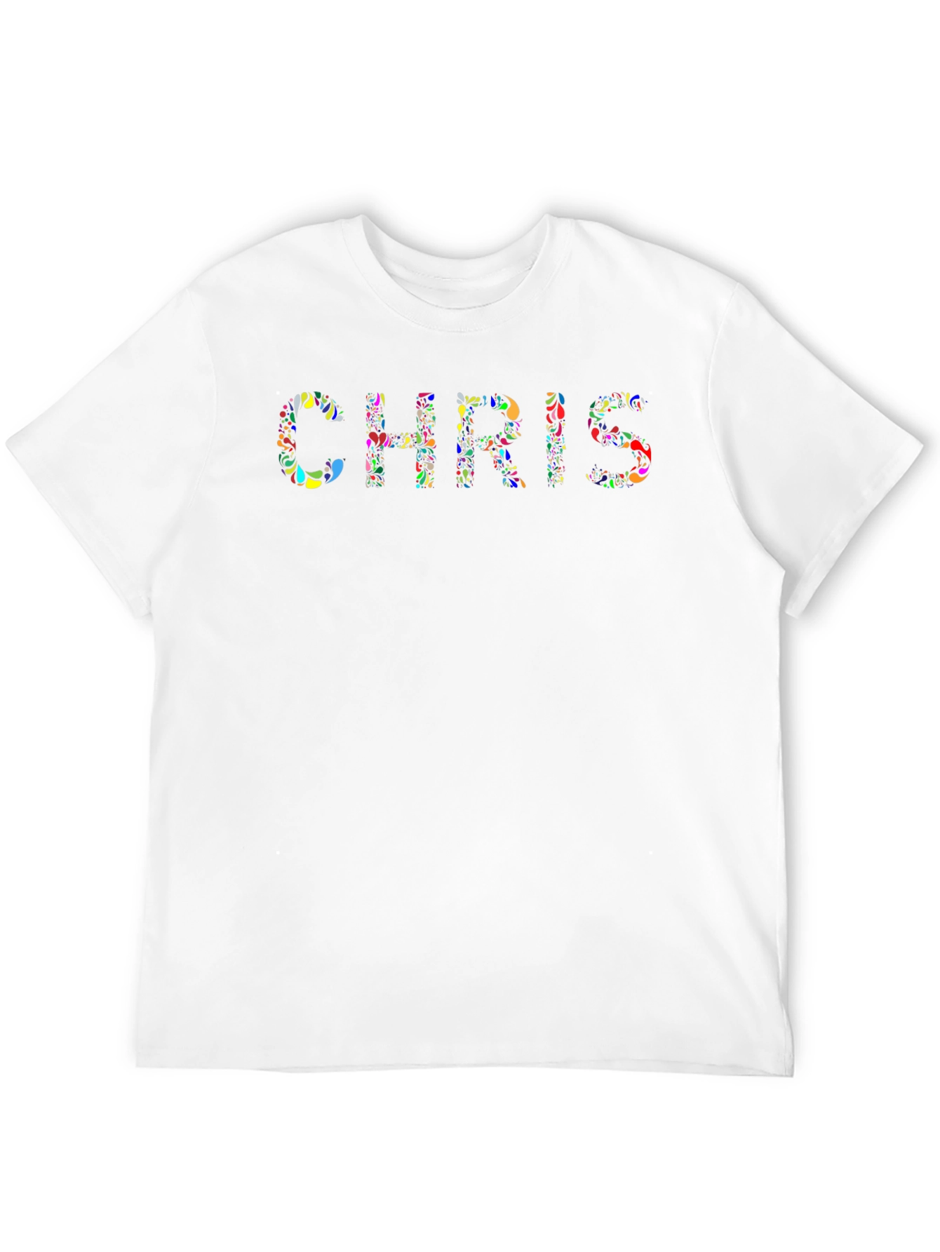 Black Colorful Floral CHRIS Custom T-Shirt view 12