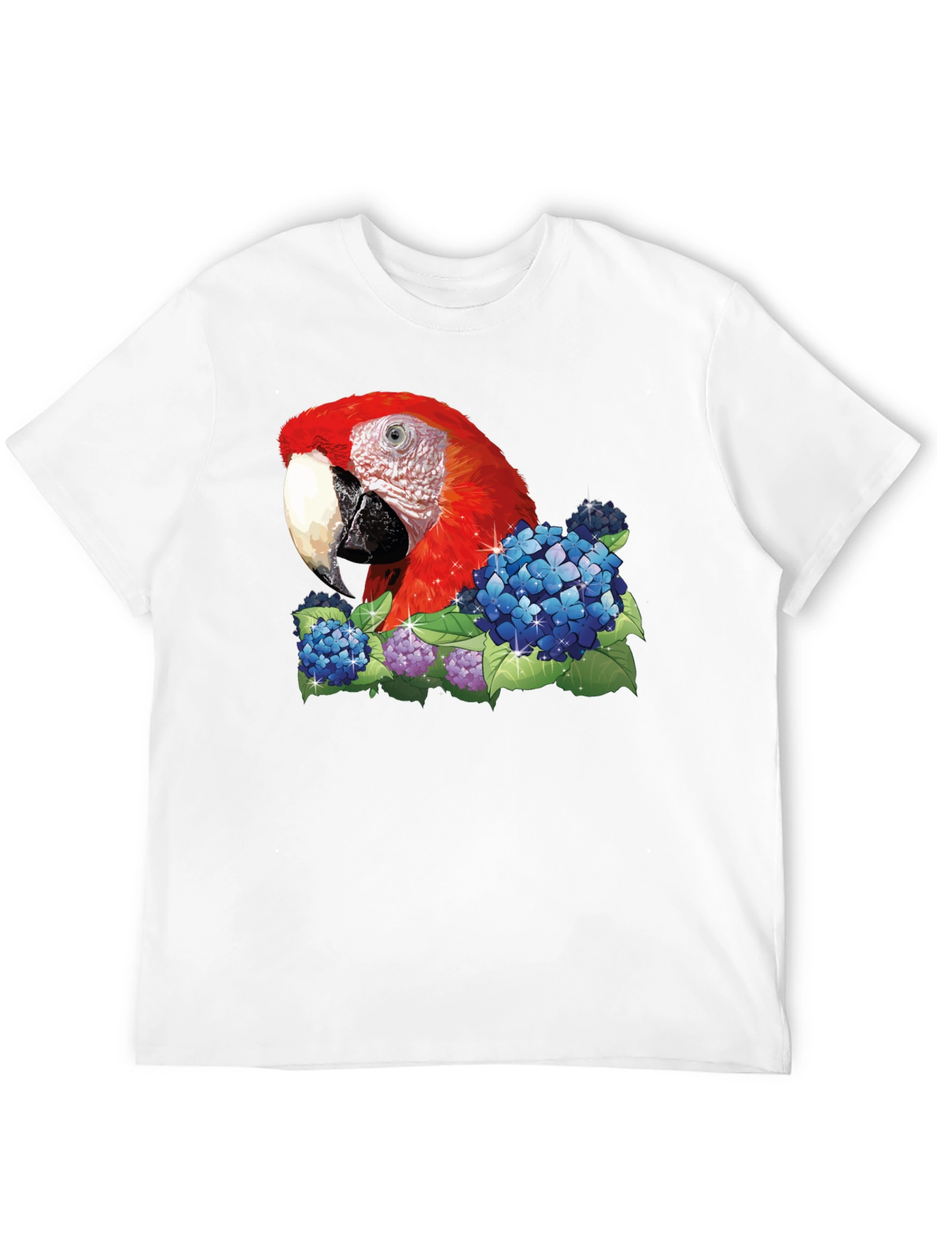 Black Parrot & Flowers Graphic T-Shirt - Black view 12