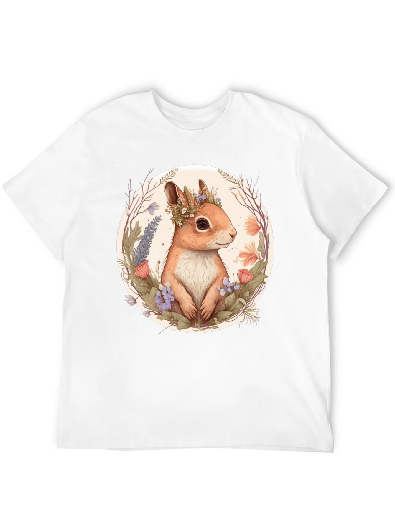 Black Squirrel Floral Crown Graphic Tee view 12