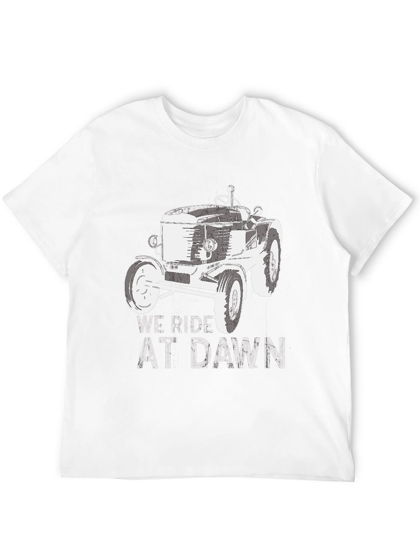 Black We Ride At Dawn Tractor Graphic Tee view 12