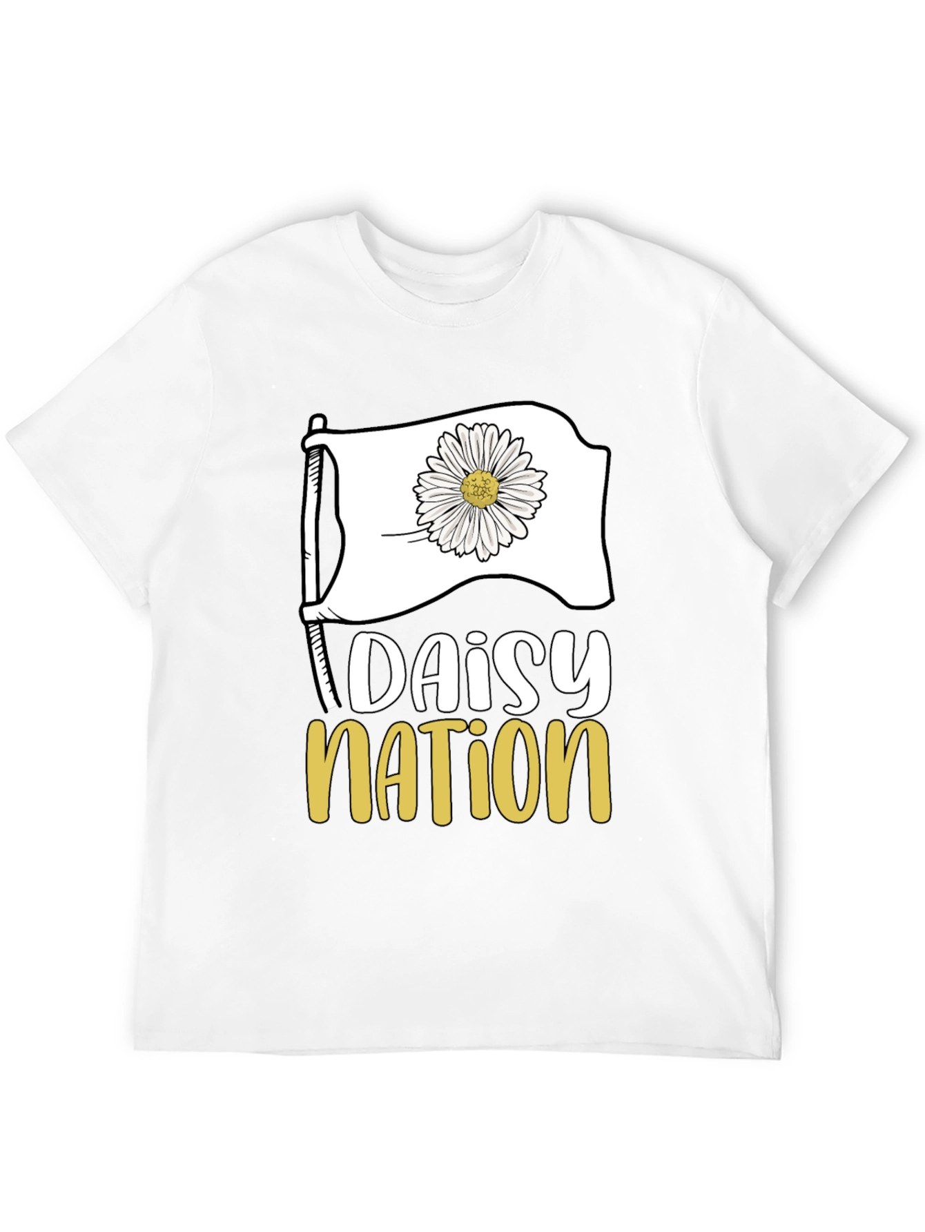 Black Daisy Nation Graphic Tee - Black Cotton T-Shirt view 12
