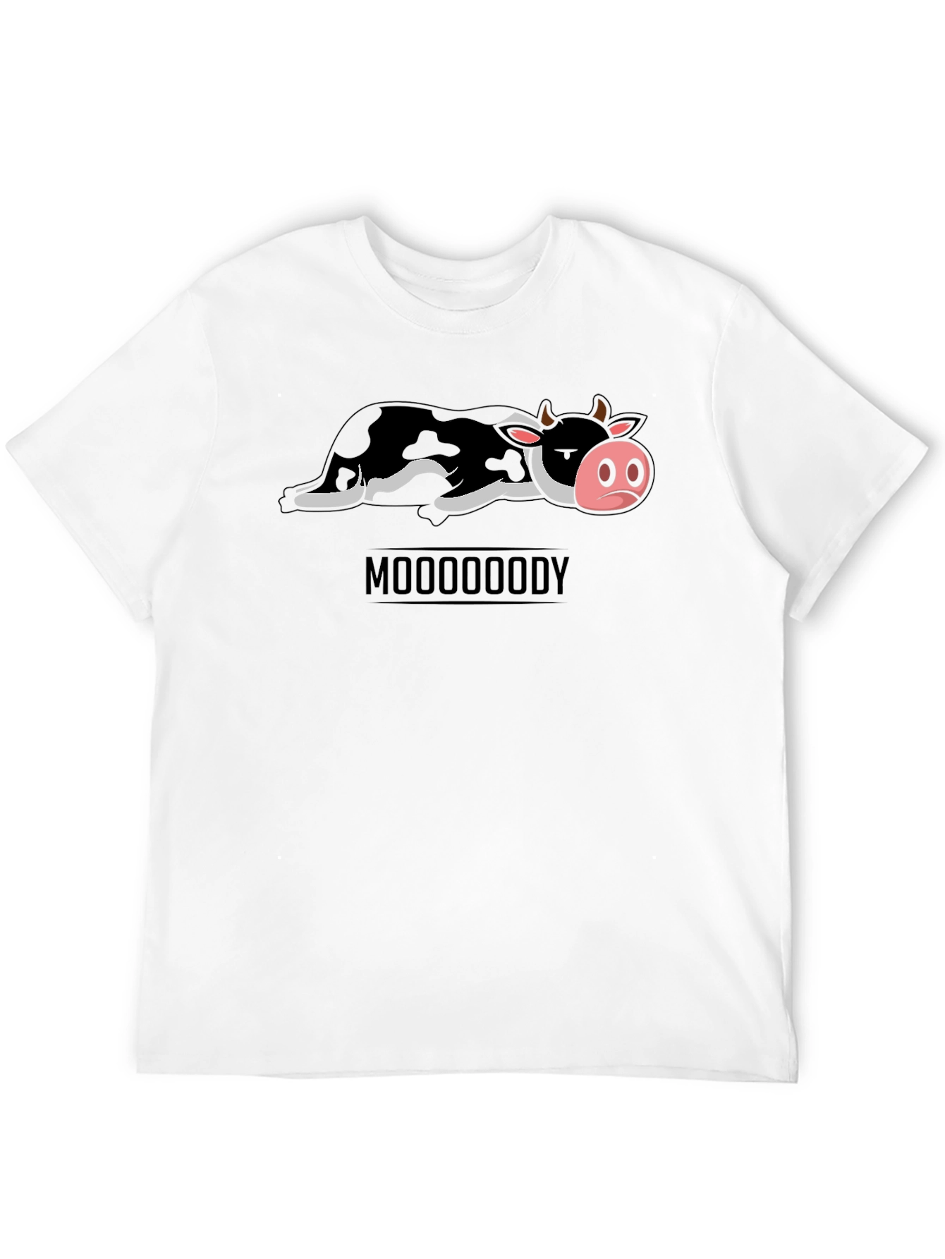 Mooooody Graphic Tee - Funny Cow Design - 12