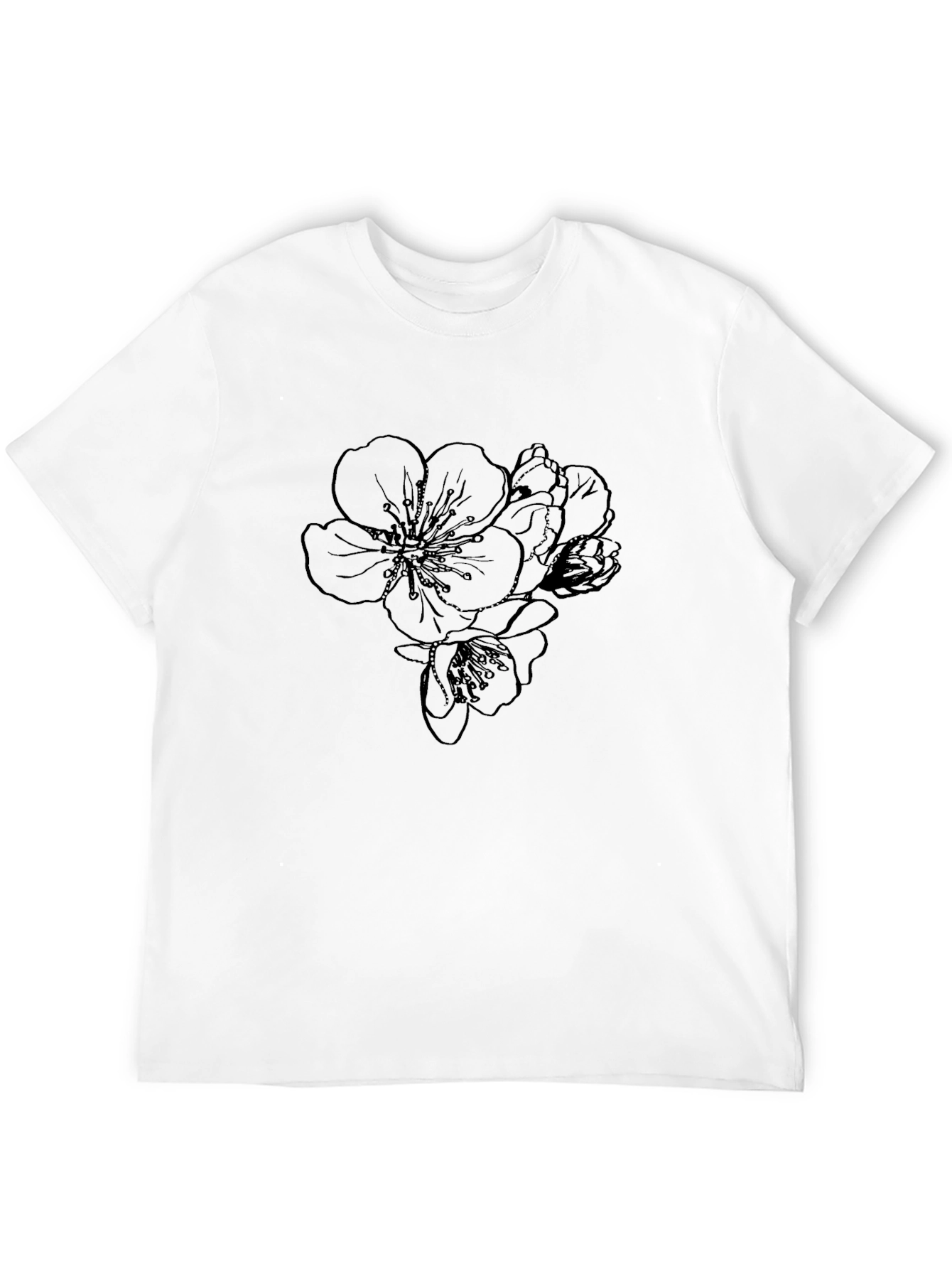 Black Men's Black Floral Graphic T-Shirt view 12