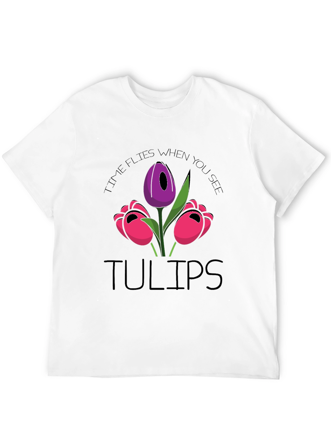 Black Tulips Graphic T-Shirt - Time Flies When You See Tulips view 12