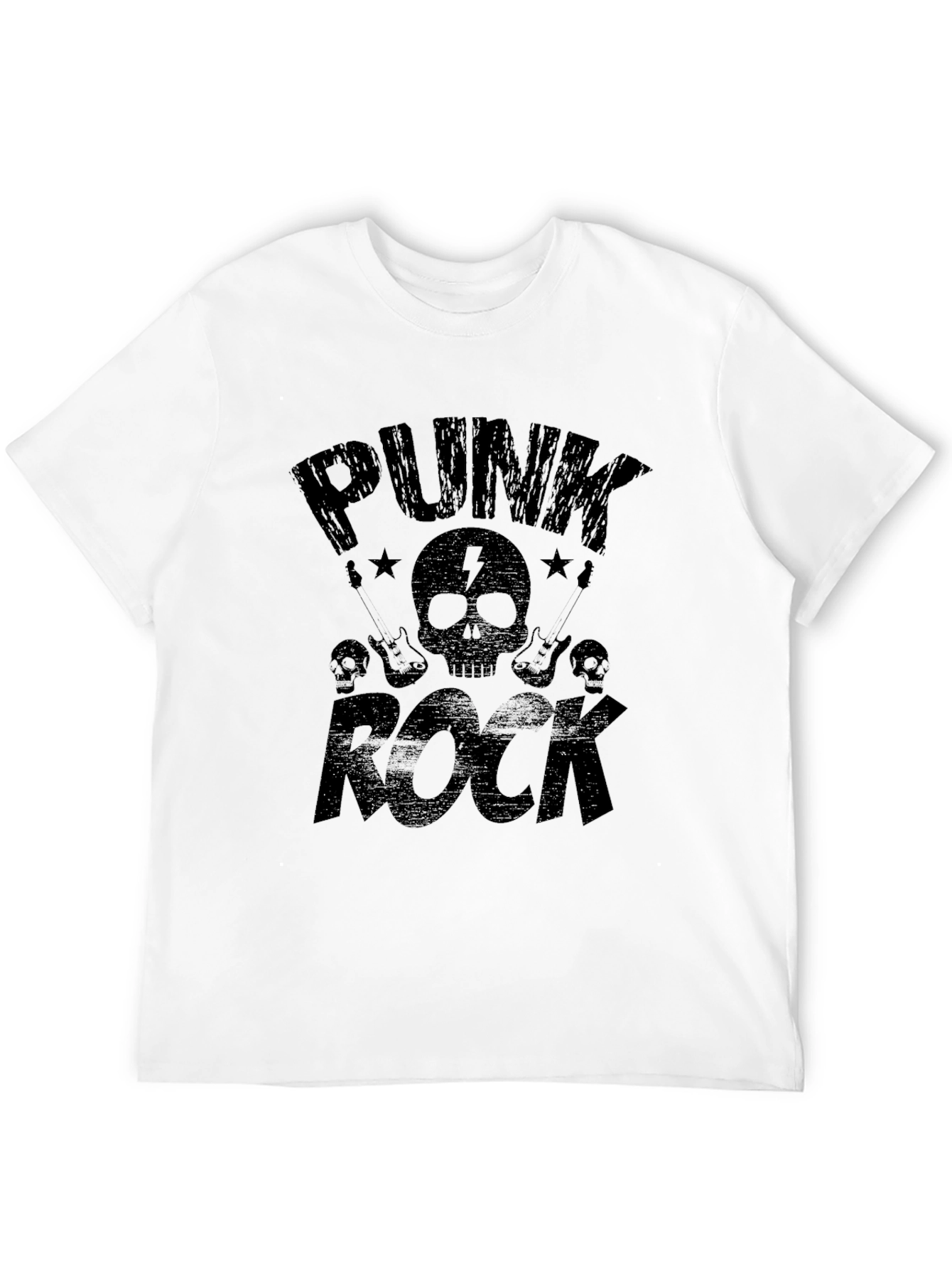 Black Punk Rock Graphic T-Shirt - Black view 12