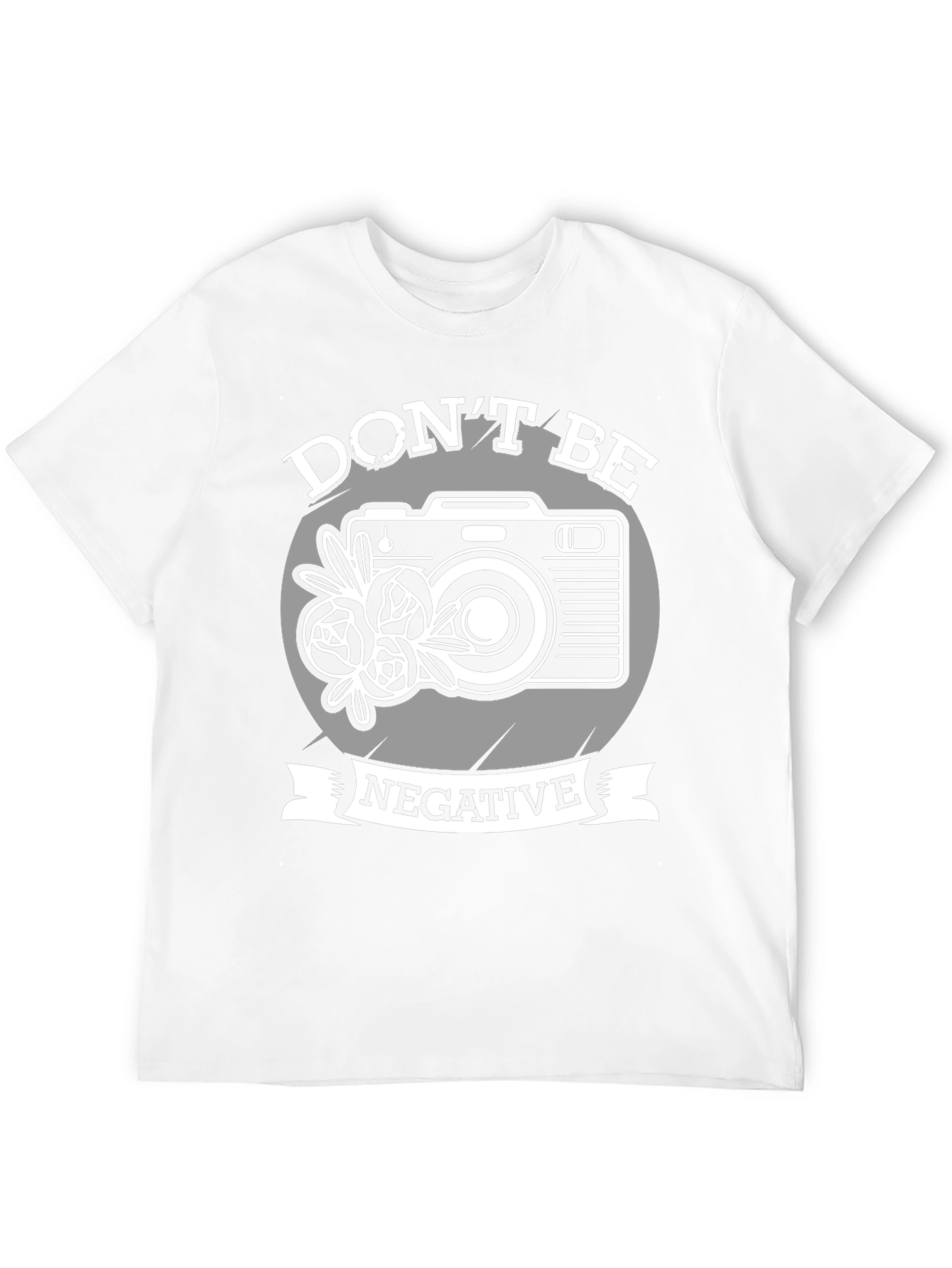 Black Don't Be Negative Camera Graphic T-Shirt view 12